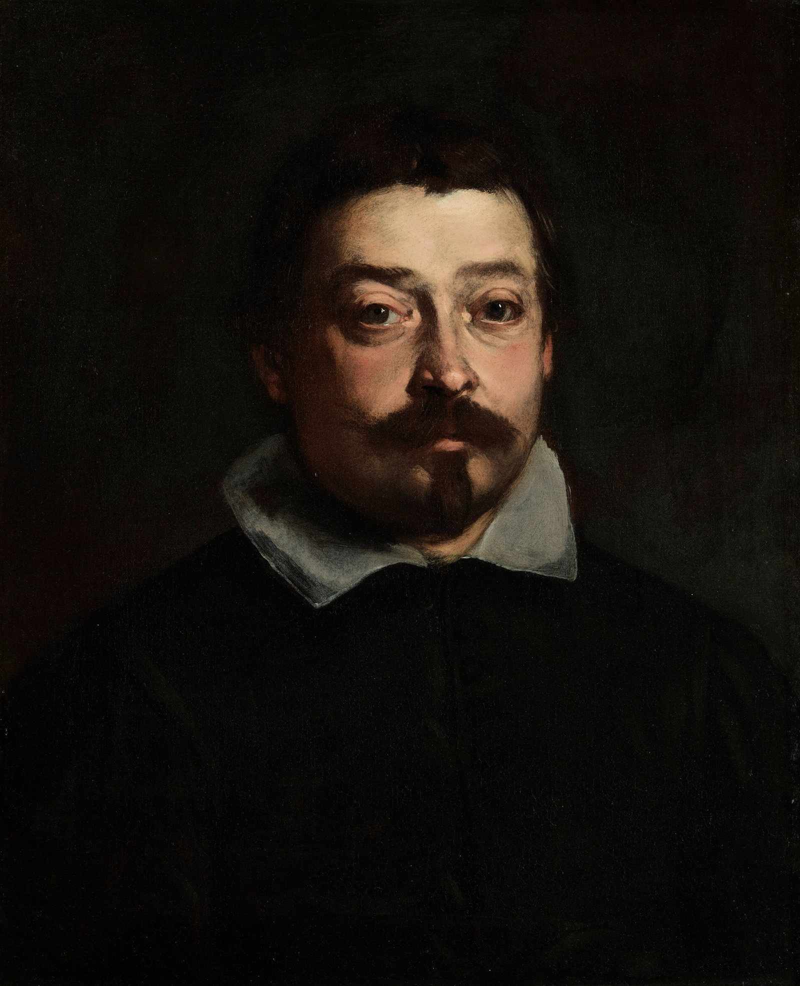 GENOESE SCHOOL, 17TH CENTURY Portrait of a man, half-length, in black with a white lawn collar: Details GENOESE SCHOOL, 17TH CENTURY Portrait of a man, half-length, in black with a white lawn collar oil on canvas 23 7⁄8 x 20 in. (60.7 x 50.8 cm.) Provenance Anonymous sale; Lepke, Ber