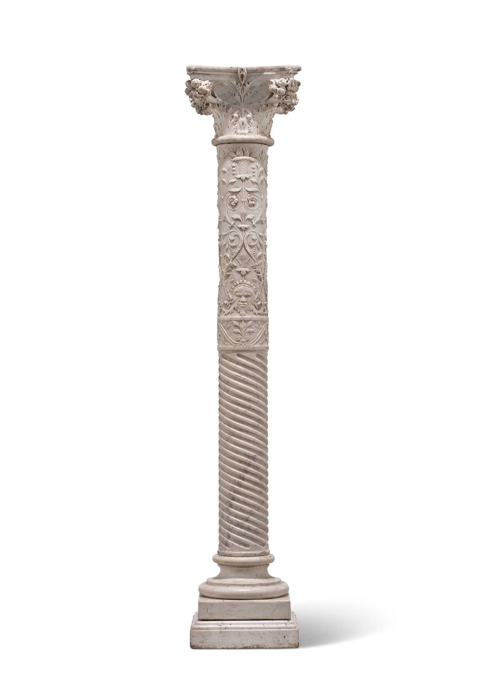 IN 16TH CENTURY STYLE: Details IN 16TH CENTURY STYLE A MARBLE COLUMN WITH CORINTHIAN CAPITAL marble 55 ½ in. high Provenance Ladrière, Paris, 2002