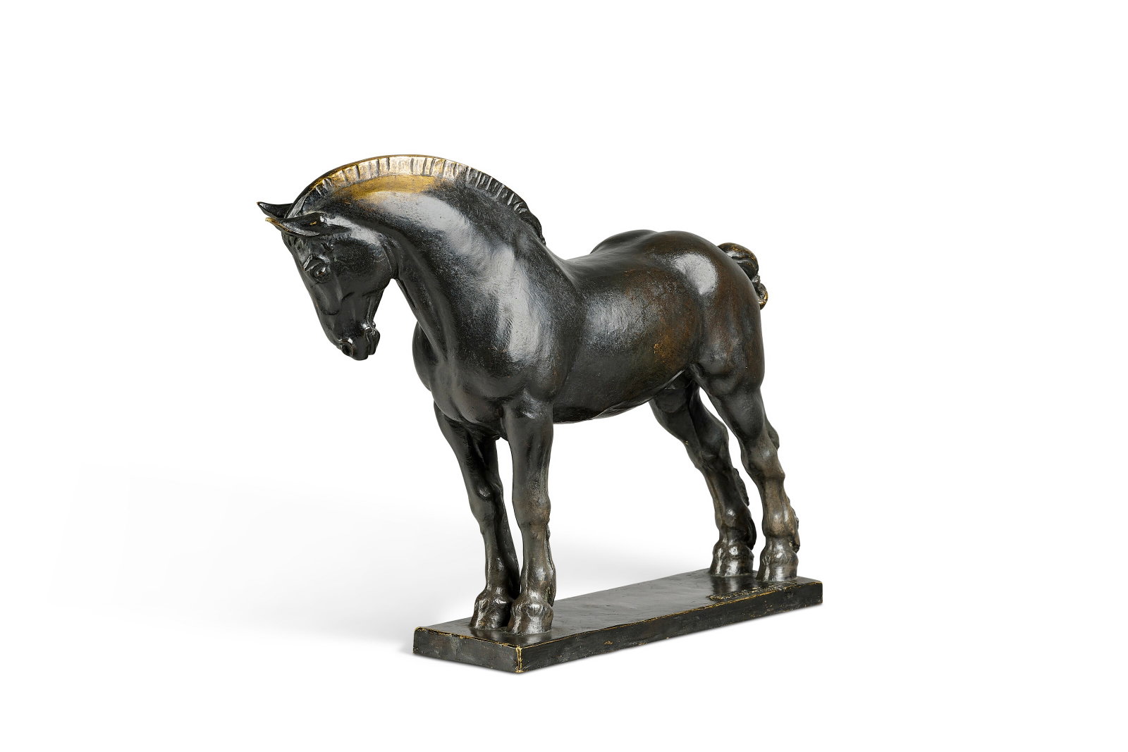 ÉDOUARD-MARCEL SANDOZ (1881-1971): Details ÉDOUARD-MARCEL SANDOZ (1881-1971) 'Cheval décoratif, crinière taillée', le modèle créé en 1939 Signé 'Ed. M. Sandoz' et portant le cachet du fondeur 'CI