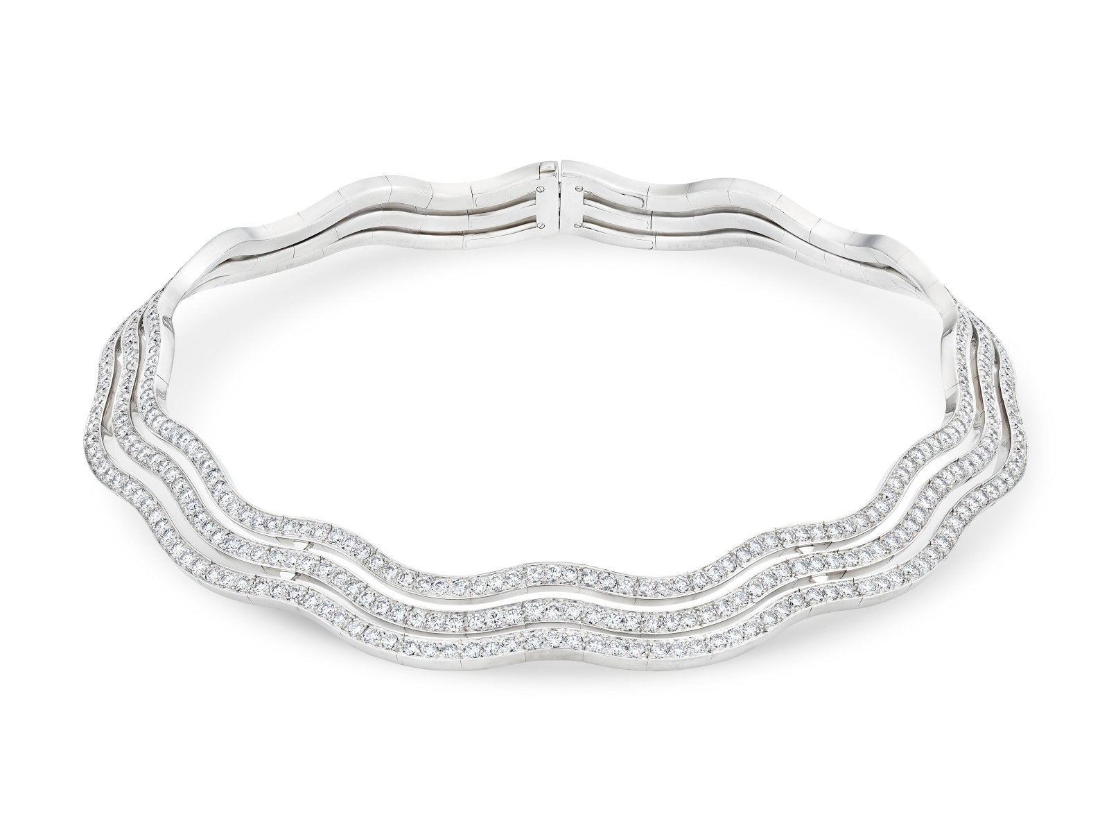 CARTIER DIAMOND NECKLACE: Details CARTIER DIAMOND NECKLACE Round diamonds, 18k yellow gold (French mark), signed Cartier, numbered, maker's mark (Cartier Joaillerie International) Copy of Cartier, 1998: Valuation for