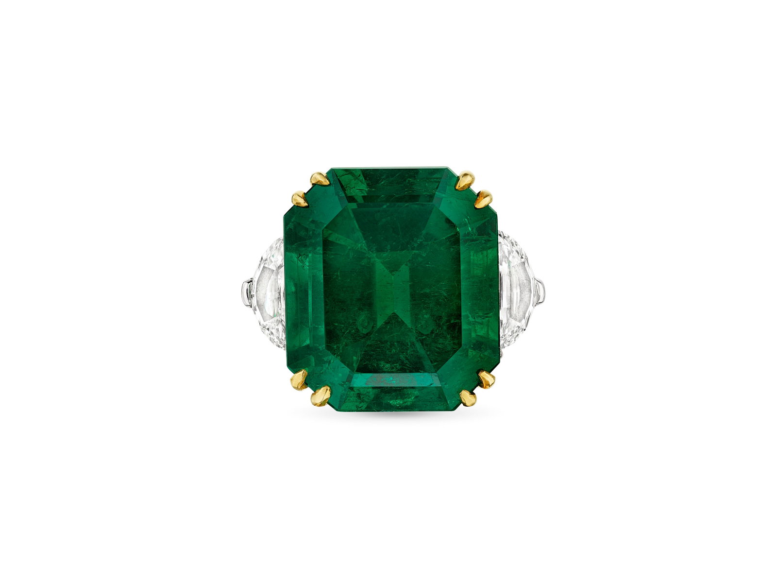 EMERALD AND DIAMOND RING - 4