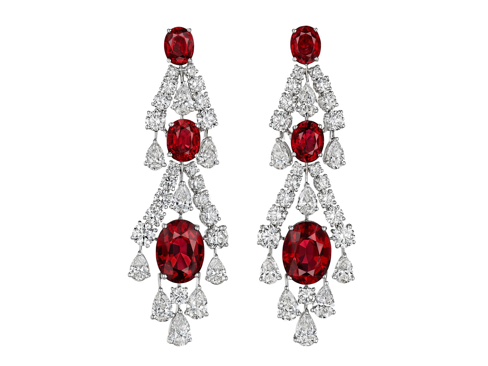 A PAIR OF EXQUISITE GRAFF SPINEL AND DIAMOND EARRINGS (1 of 4)