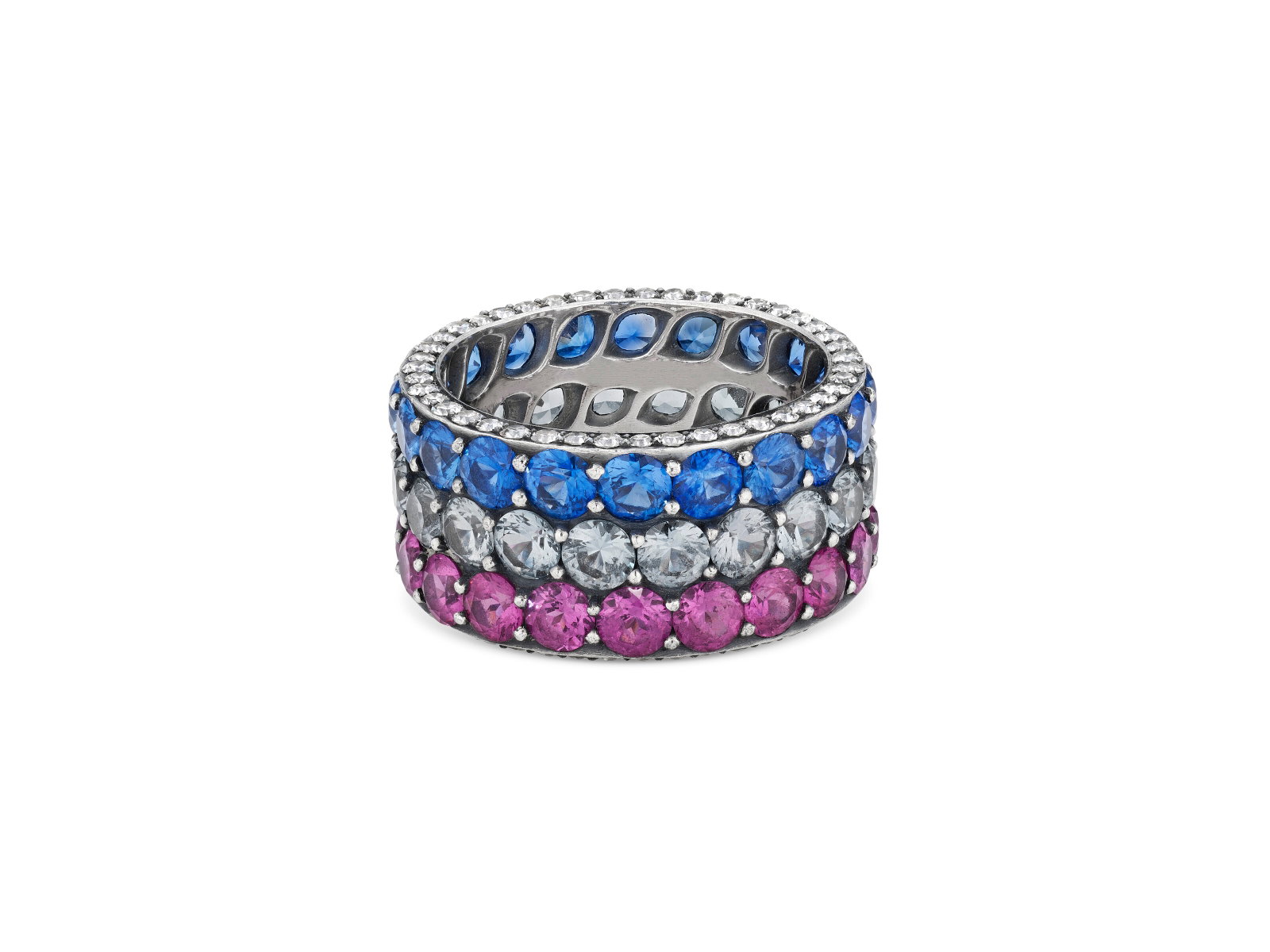 JAR MULTI-GEM AND DIAMOND RING - 4