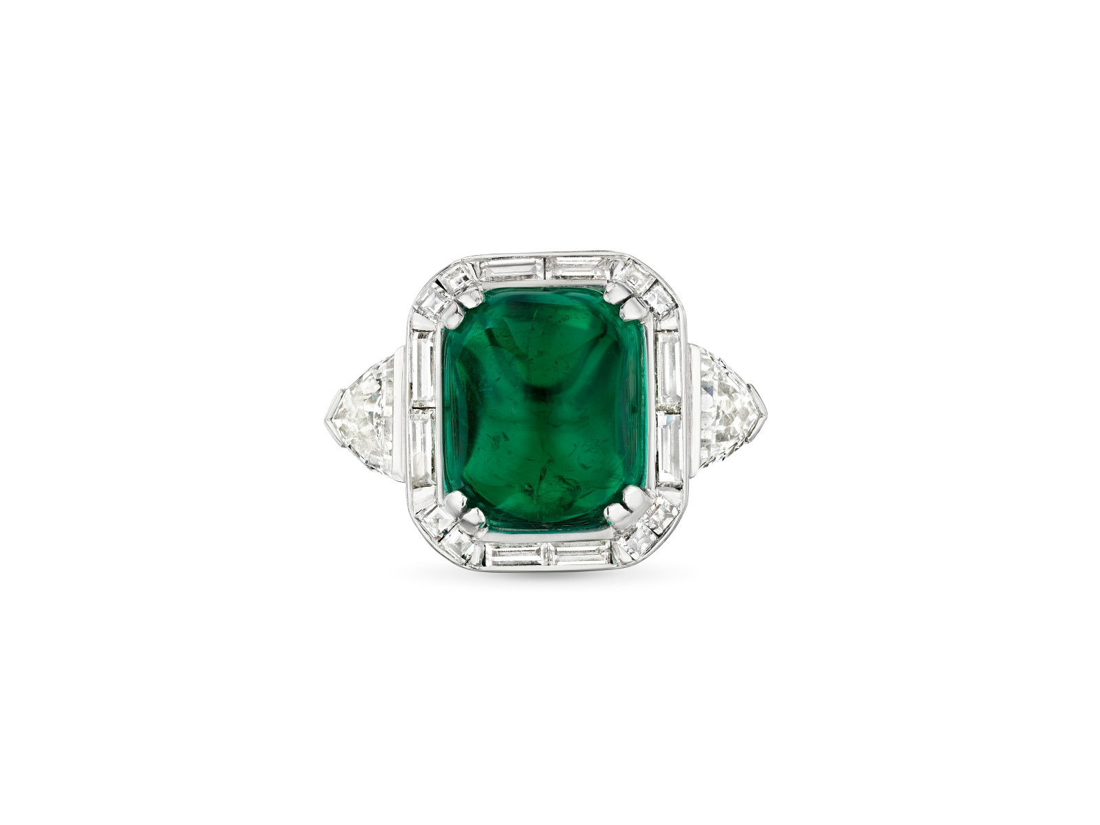 EMERALD AND DIAMOND RING - 4
