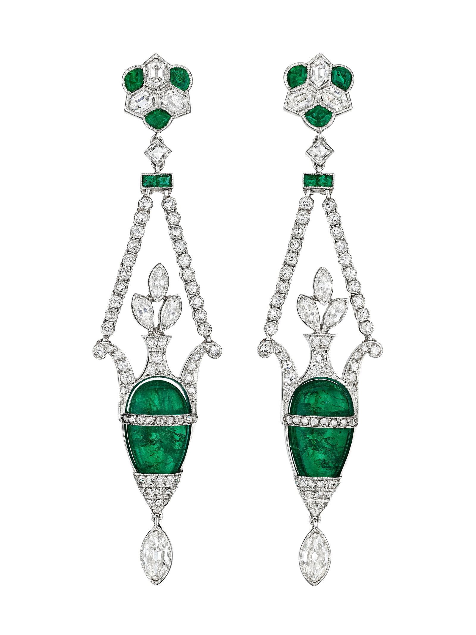 ART DECO EMERALD AND DIAMOND EARRINGS (1 of 3)
