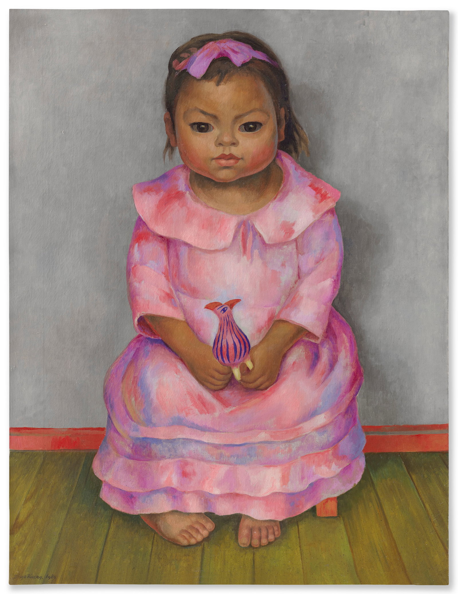 DIEGO RIVERA (1886-1957) Niña con gallito (La niña Modesta Mercado a los 4 años de (1 of 3)