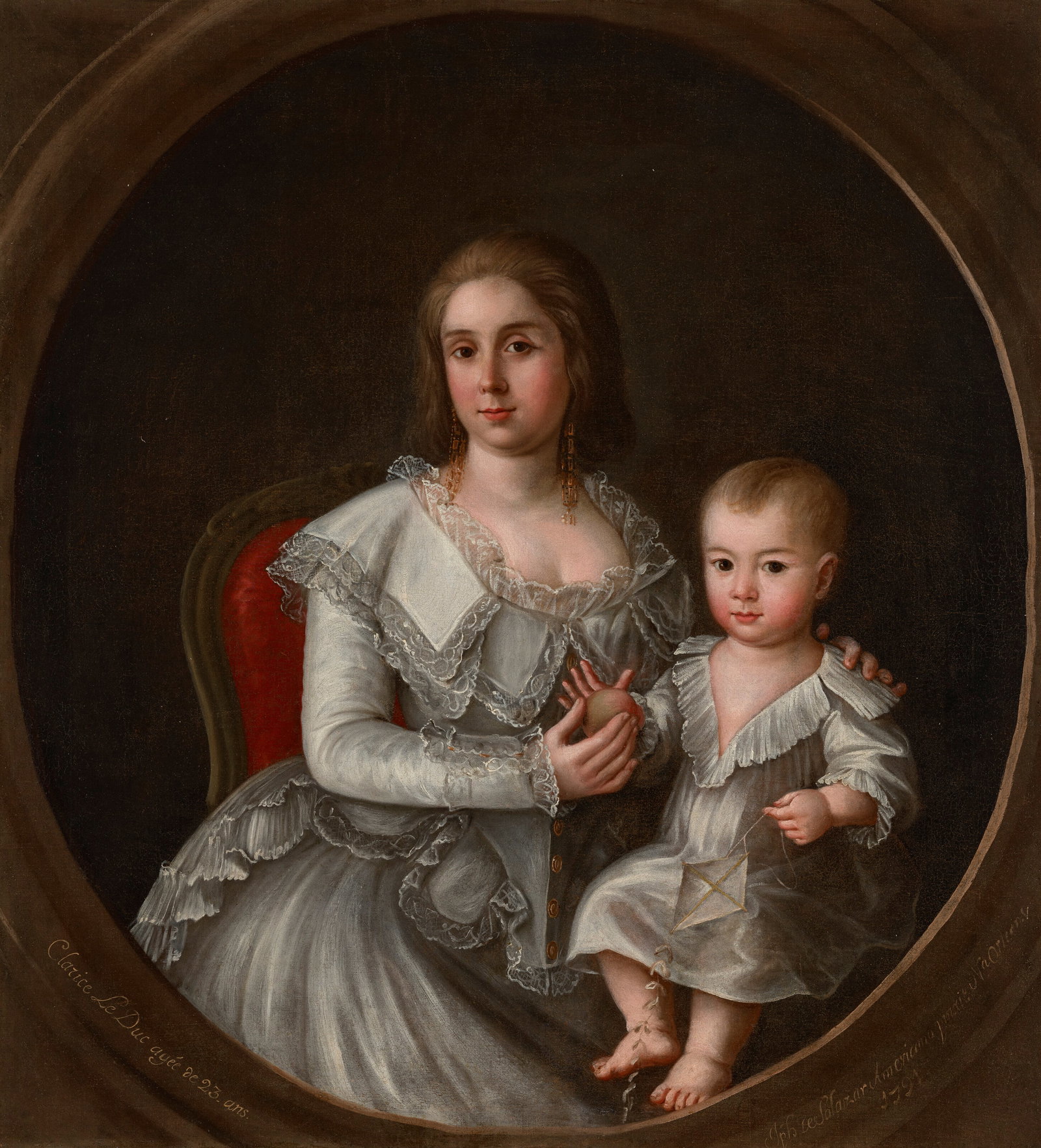 JOSÉ FRANCISCO XAVIER DE SALAZAR Y MENDOZA (1750-1802) Portrait of Clarice Le Duc Pedesclaux (1 of 2)