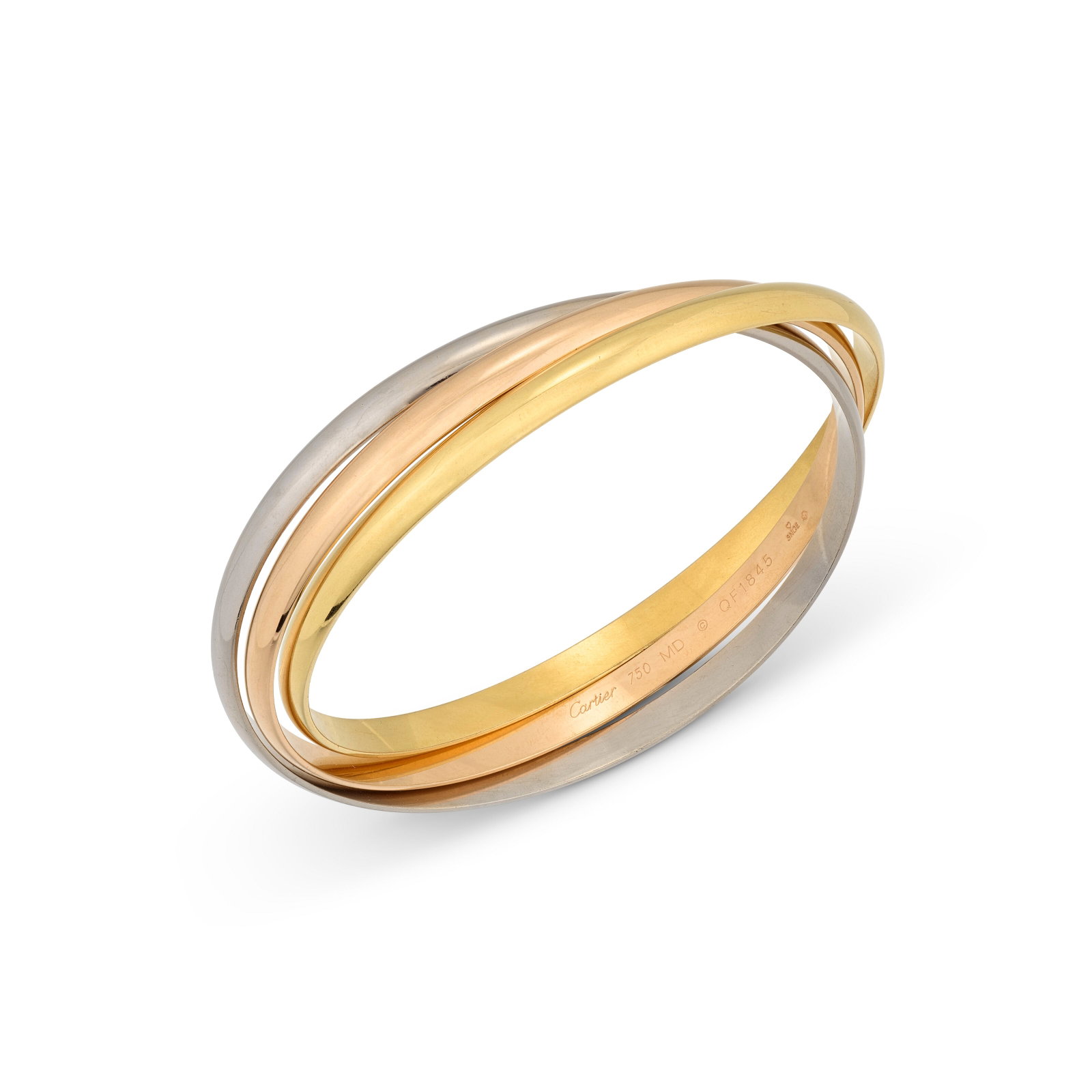 CARTIER 'TRINITY' BANGLE AND RING SET - 2