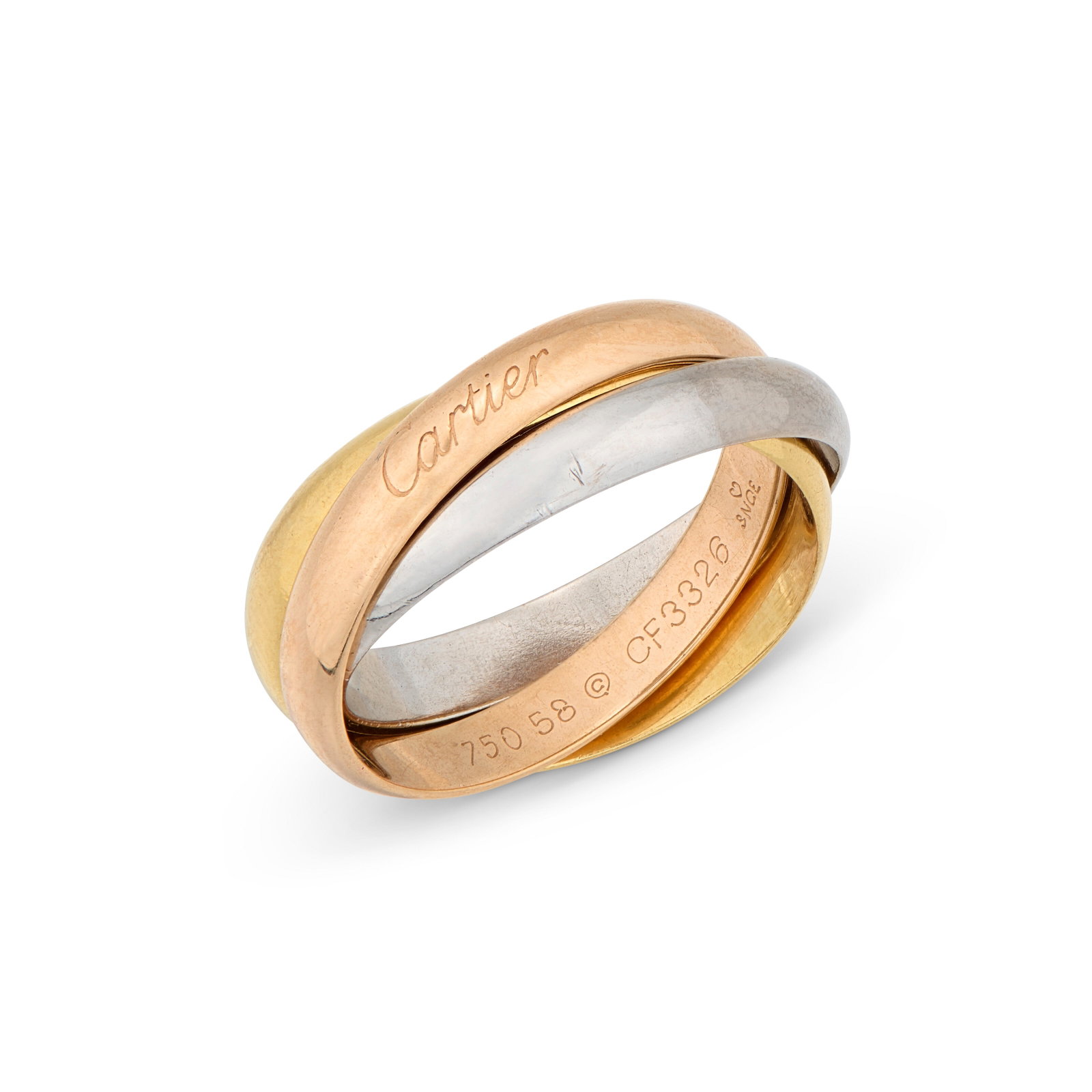 CARTIER 'TRINITY' BANGLE AND RING SET - 3