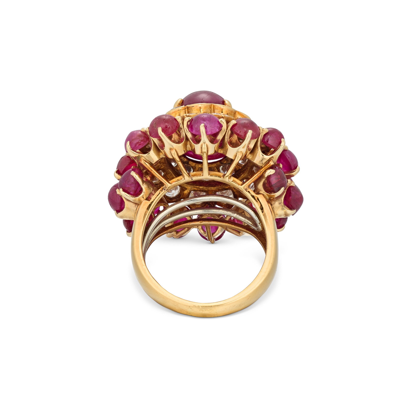 DAVID WEBB RUBY AND DIAMOND CLUSTER RING - 3