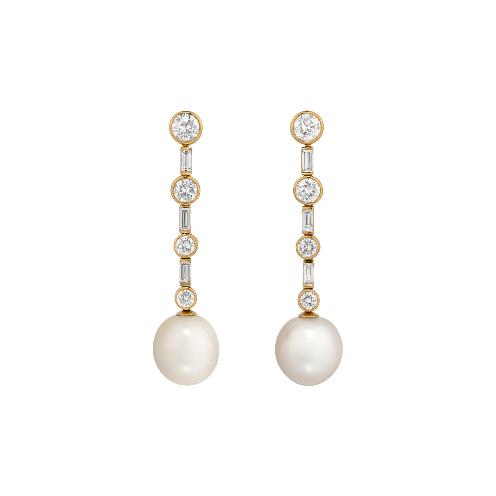 CARTIER CULTURED PEARL AND DIAMOND EARRINGS (1 of 3)