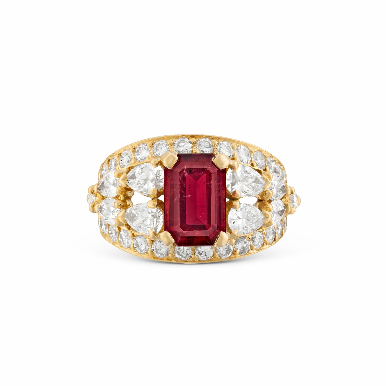 TABBAH RUBY AND DIAMOND RING - 2