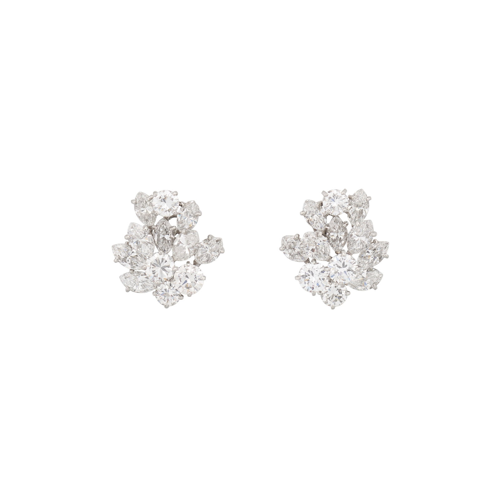 VAN CLEEF & ARPELS DIAMOND CLUSTER EARRINGS (1 of 3)