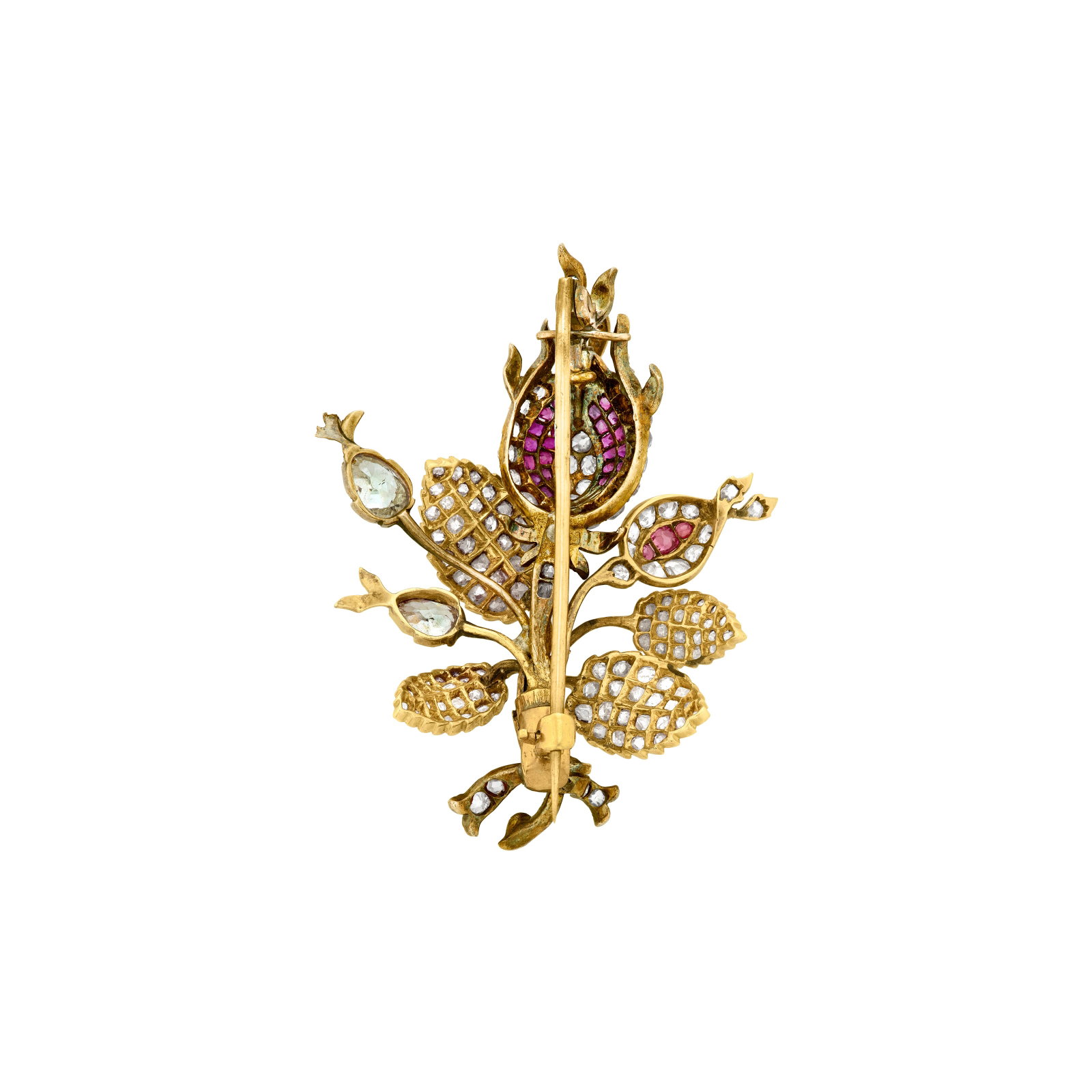 ANTIQUE RUBY AND DIAMOND BROOCH - 2