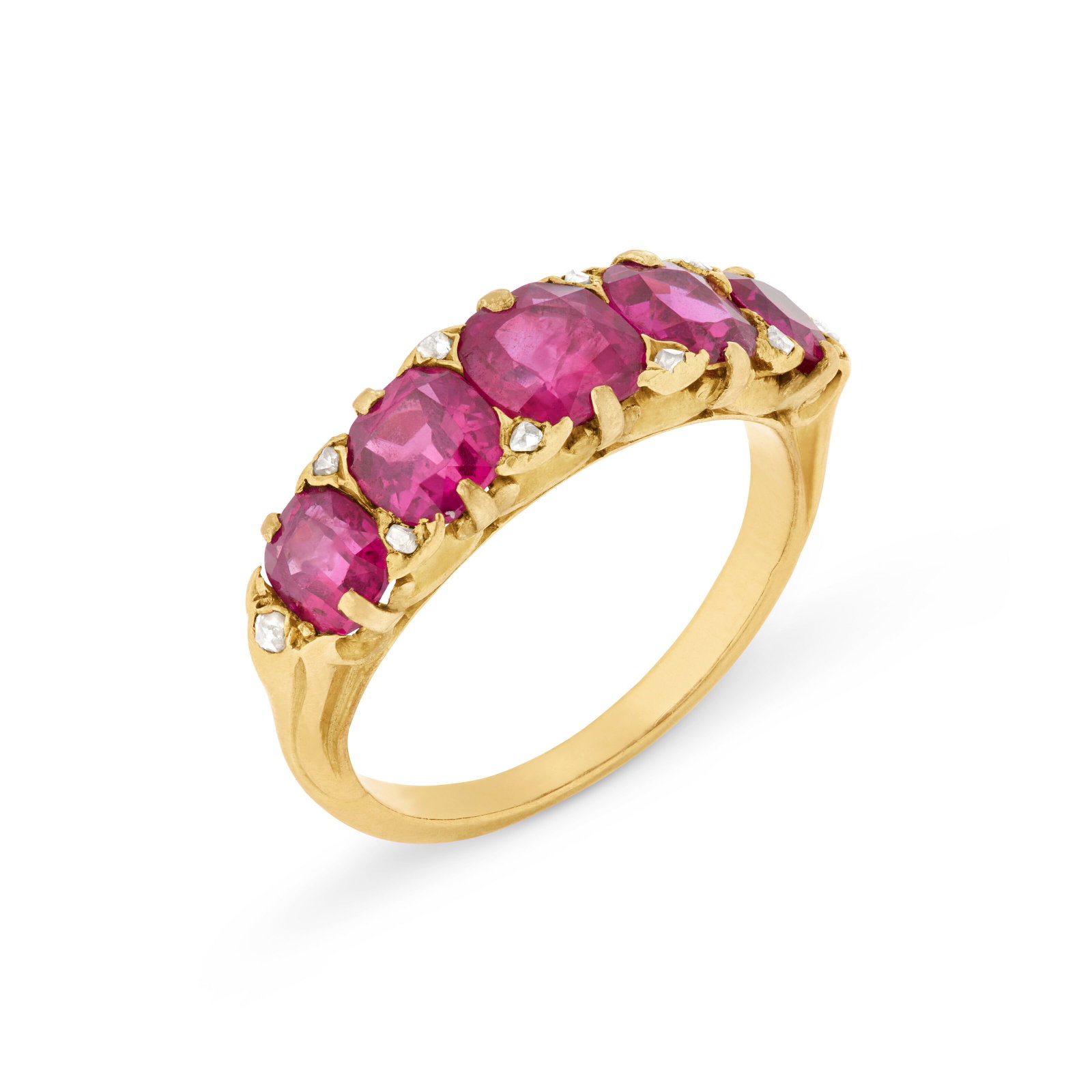 ANTIQUE RUBY AND DIAMOND RING (1 of 4)