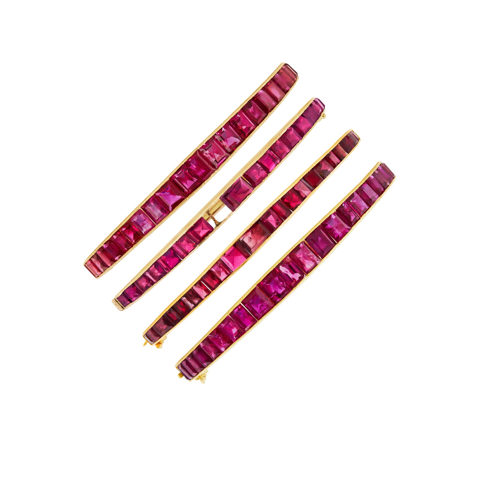 GROUP OF ANTIQUE RUBY BANGLE BRACELETS (1 of 4)