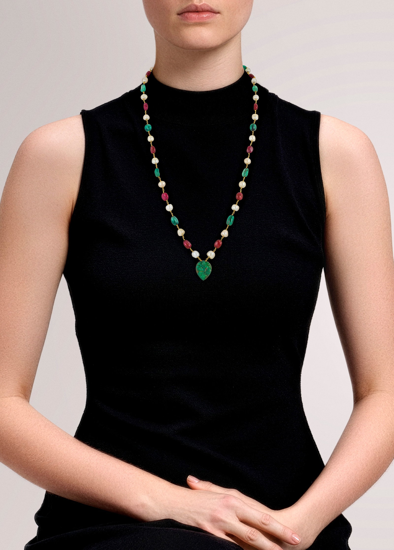 EMERALD, RUBY AND PEARL NECKLACE - 2