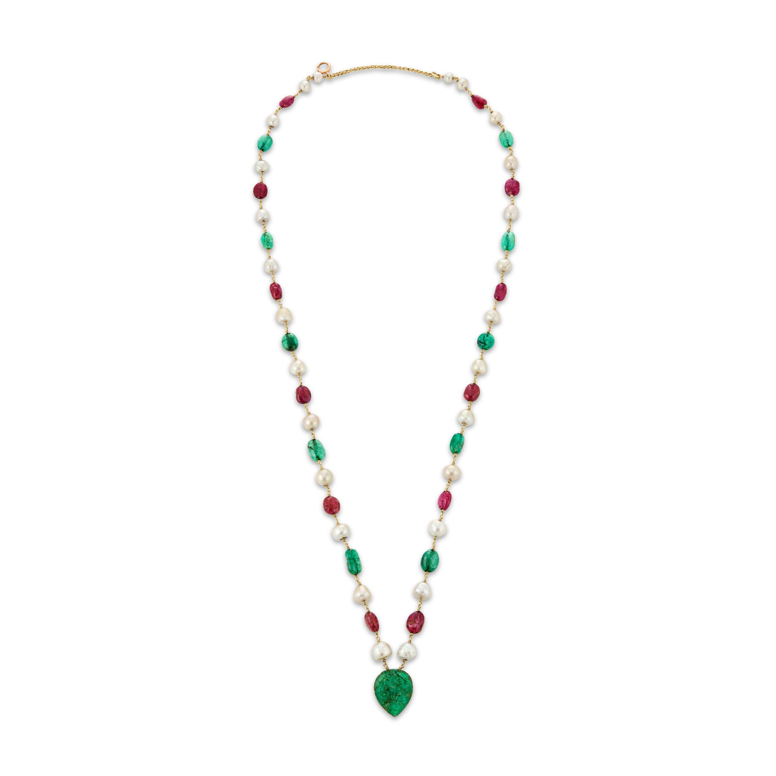 EMERALD, RUBY AND PEARL NECKLACE - 3