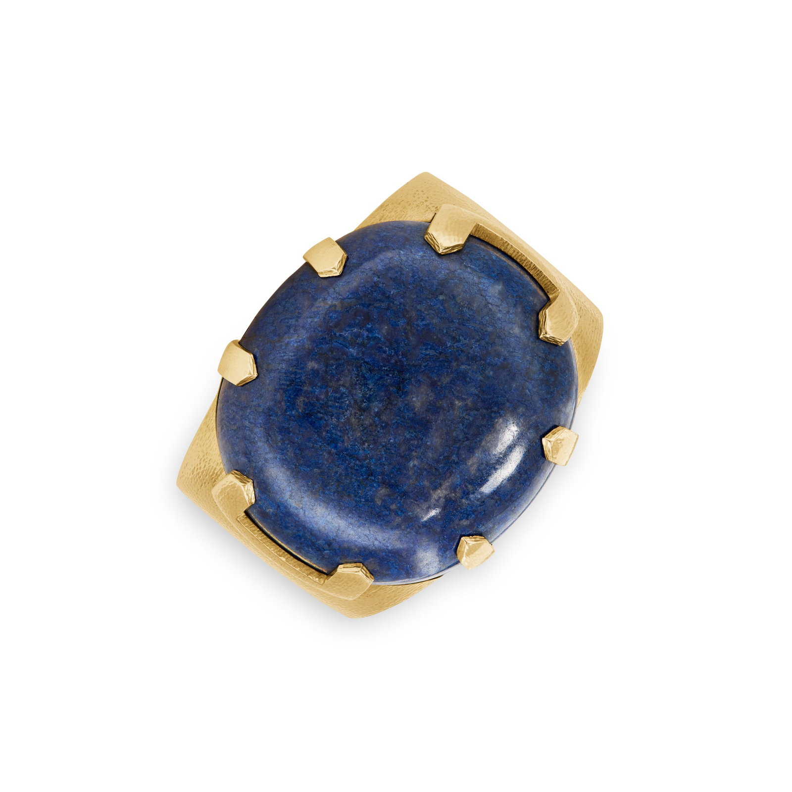 DAVID WEBB LAPIS LAZULI AND GOLD CUFF BRACELET: DAVID WEBB LAPIS LAZULI AND GOLD CUFF BRACELET Details Oval cabochon lapis lazuli, 18k yellow gold, signed David Webb, circa 1970 Size/Dimensions: inner diameter 5.3 cm (21⁄8 in), inner circumfe