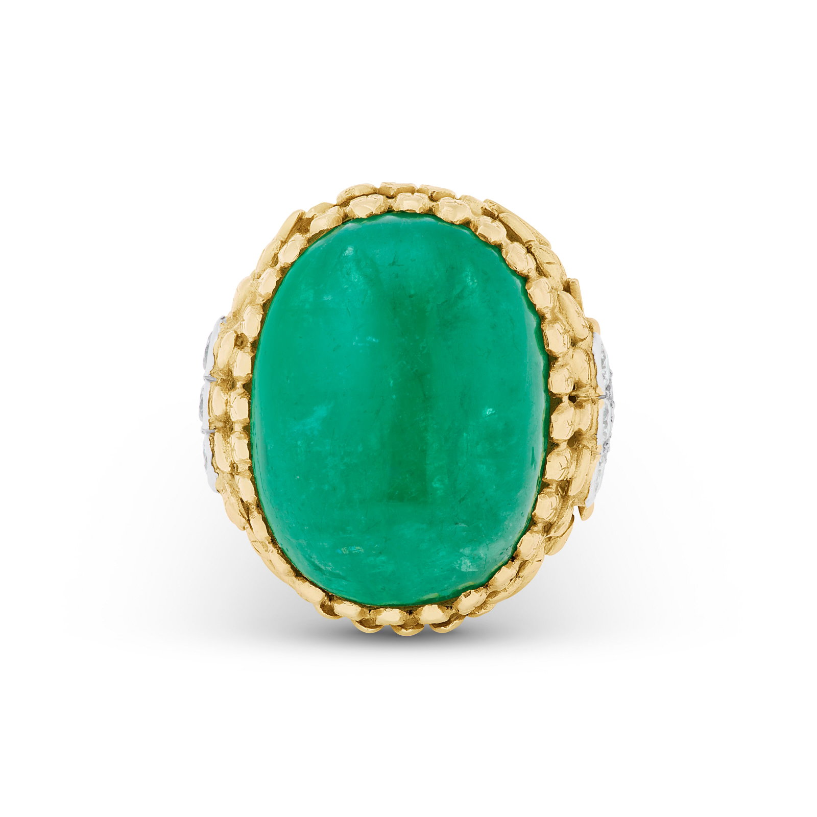 EMERALD AND DIAMOND RING - 4