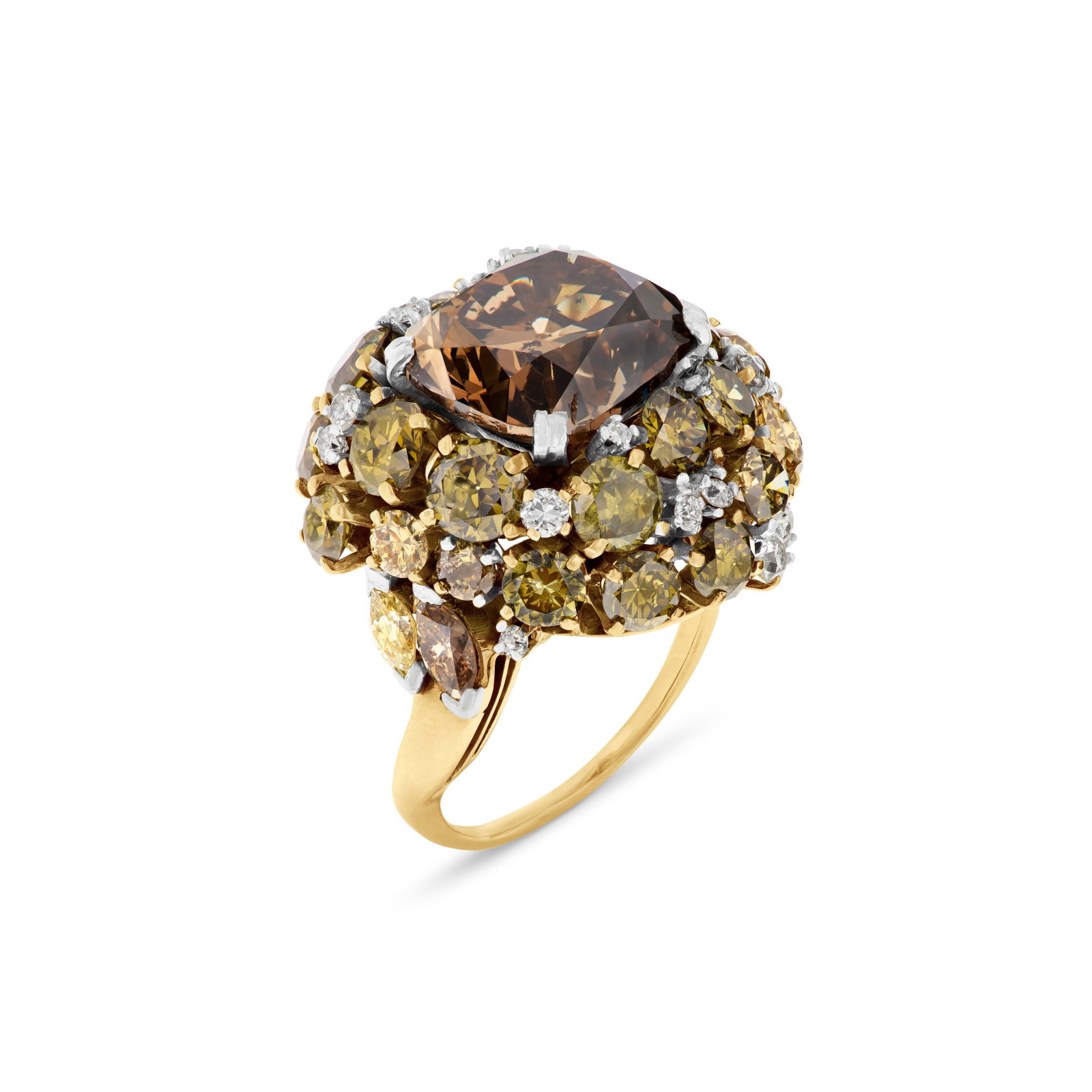 COLORED DIAMOND AND DIAMOND RING (1 of 4)