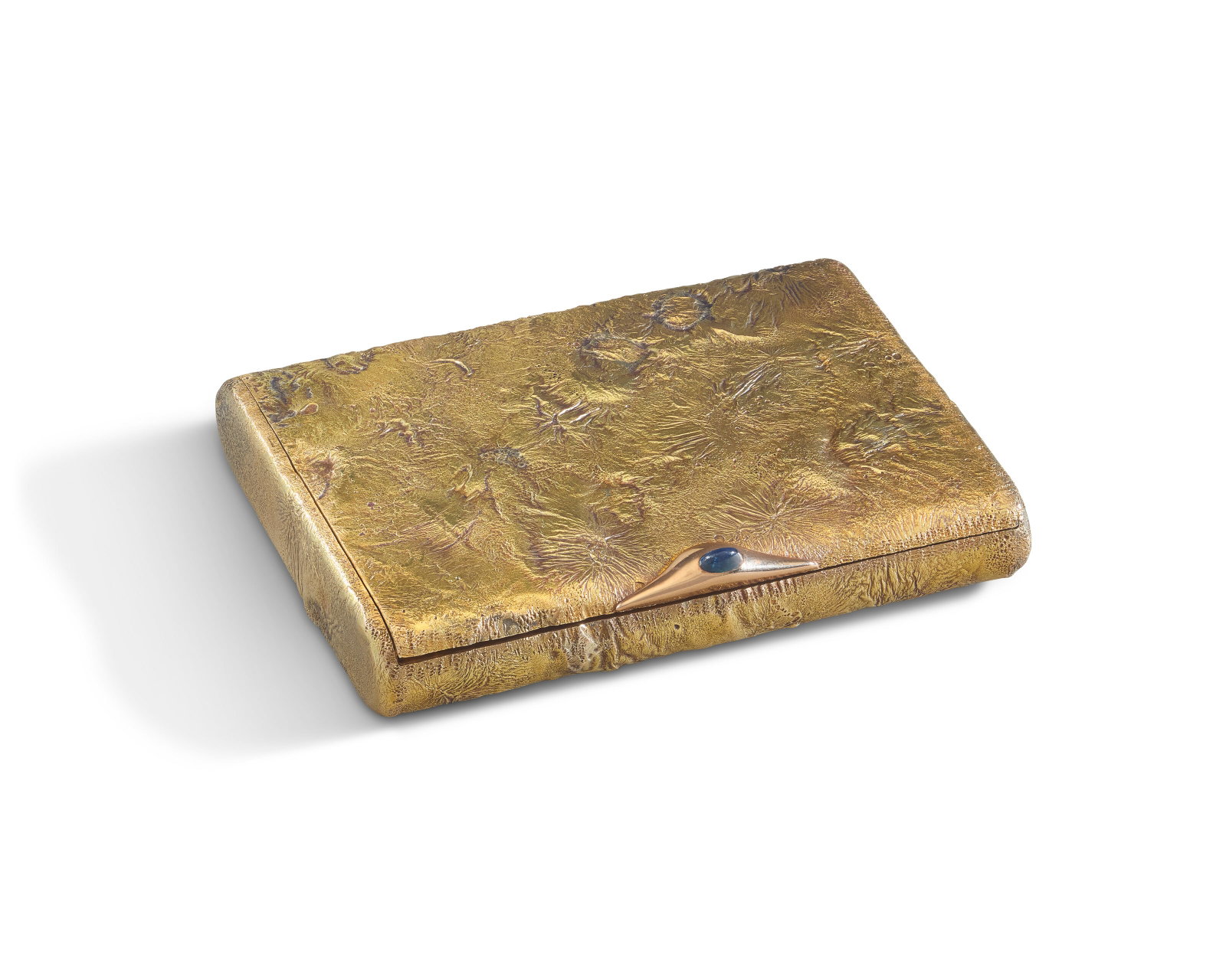 A RUSSIAN GEM-SET GOLD SAMORODOK CIGARETTE CASE BY RUDOLF VEIDE, ST. PETERSBURG, 1908-1917 (1 of 2)