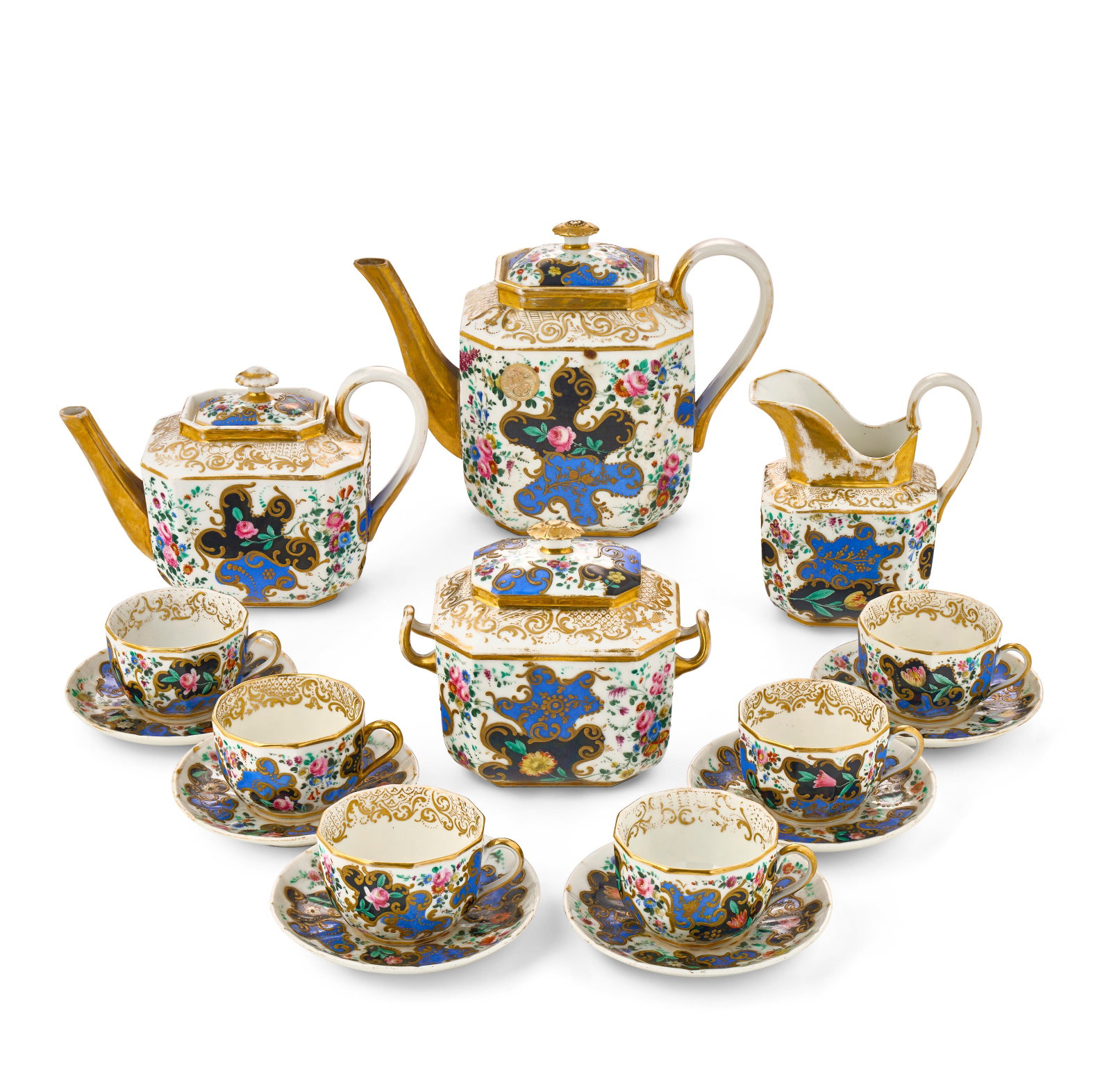 A PORCELAIN TEA SERVICE POSSIBLY RUSSIAN OR FRENCH, 19TH CENTURY (1 of 2)