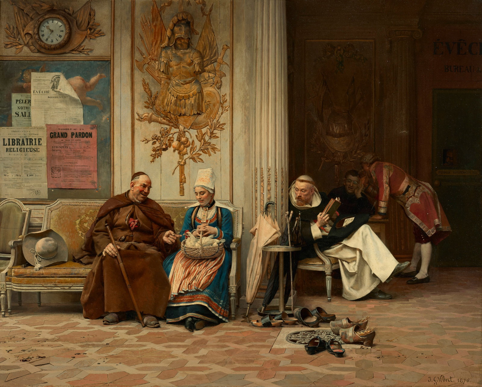 JEHAN GEORGES VIBERT (French, 1840-1902) L’Antichambre de Monseigneur (1 of 3)