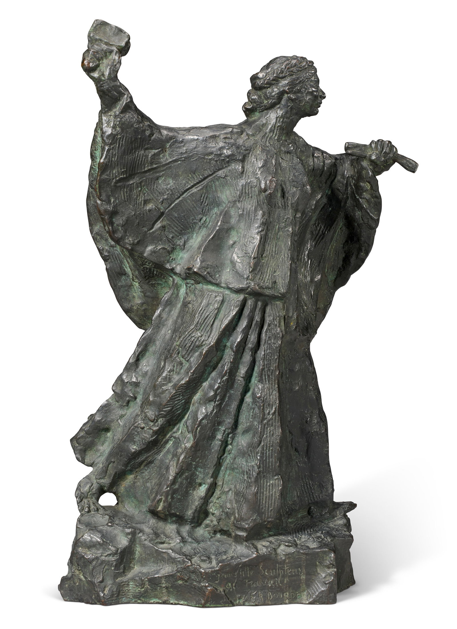EMILE-ANTOINE BOURDELLE (1861-1929) Jeune fille sculpteur au travail (1 of 4)
