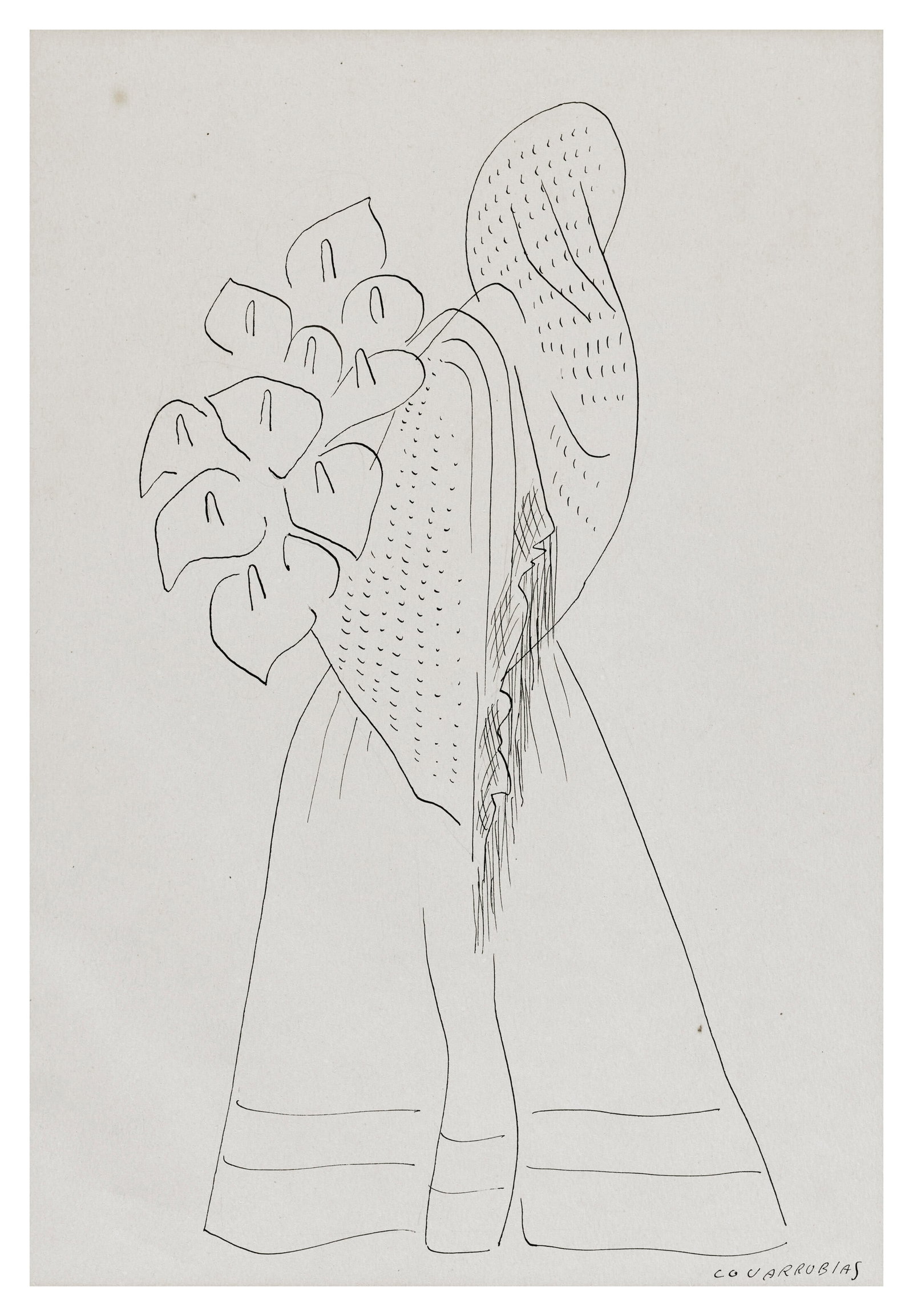 MIGUEL COVARRUBIAS (1904-1957) Woman with Calla Lilies (1 of 3)