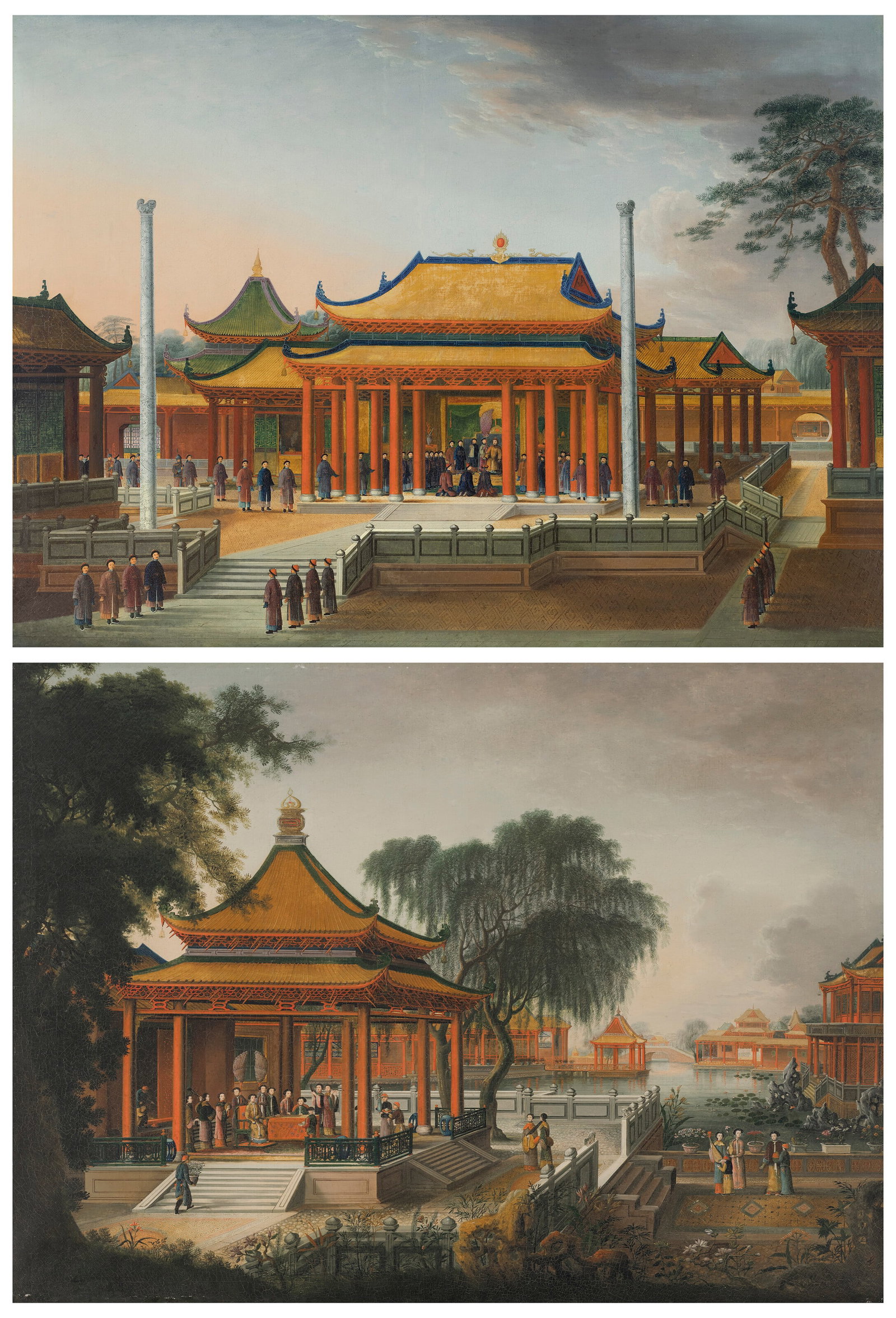 CHINESE SCHOOL, LATE 18TH/19TH CENTURY Views from an Imperial Palace: a pair (1 of 4)