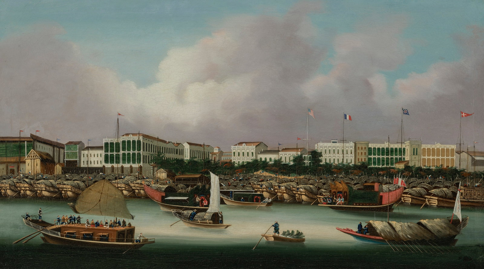 CHINESE SCHOOL, CIRCA 1850 The Hongs at Canton (1 of 4)
