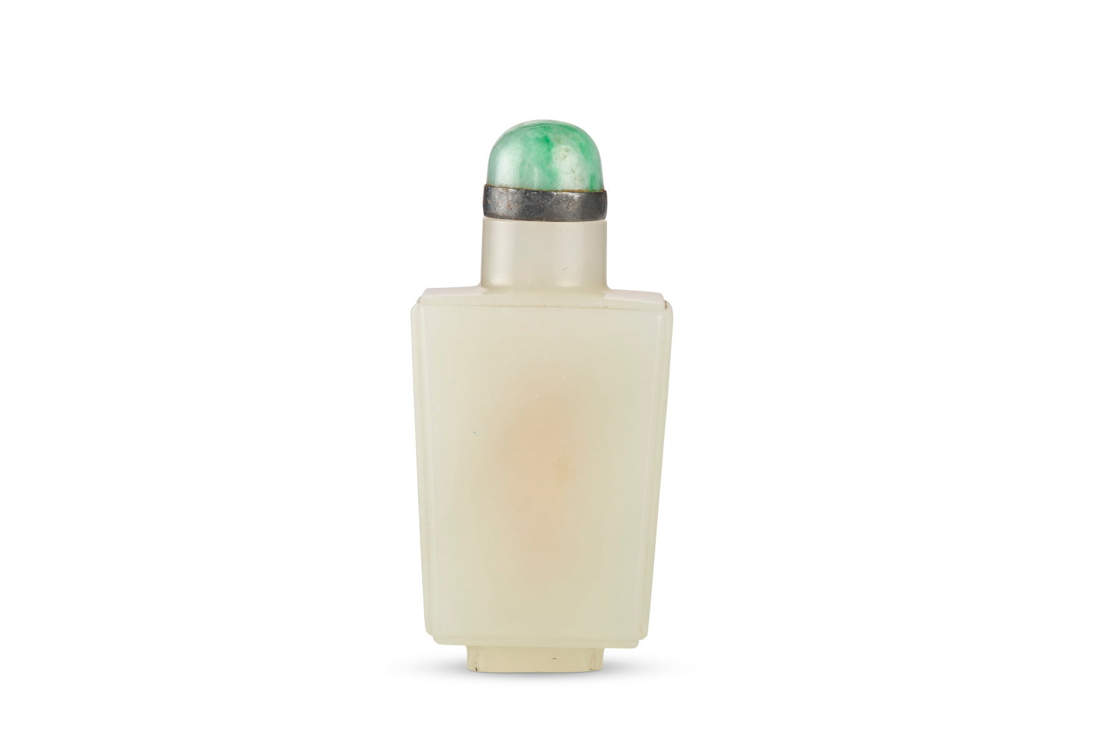 A CHINESE WHITE JADE FACETED SNUFF BOTTLE 18TH-19TH CENTURY (1 of 4)
