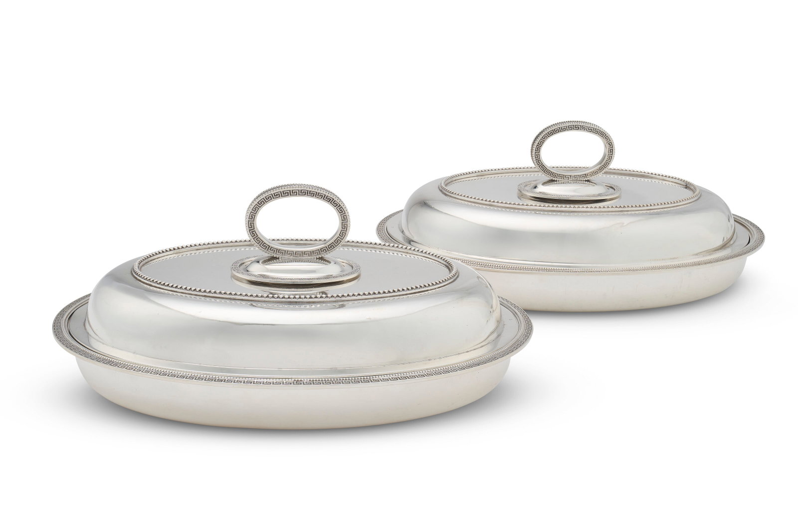 A PAIR OF AMERICAN SILVER ENTRÉE DISHES AND COVERS MARK OF TIFFANY & CO., NEW YORK, CIRCA 1860 (1 of 1)
