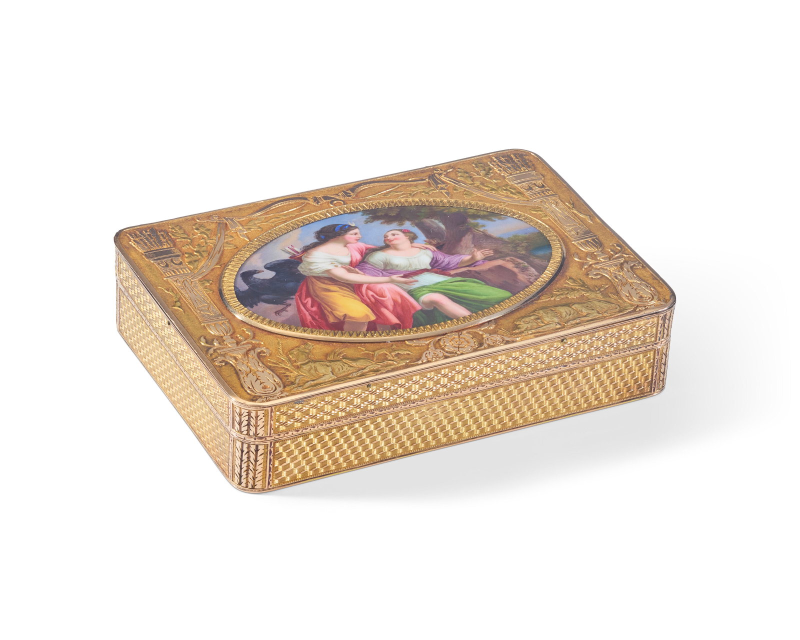 A CONTINENTAL GOLD AND ENAMEL SNUFF BOX SWISS OR GERMAN, CIRCA 1820 (1 of 2)