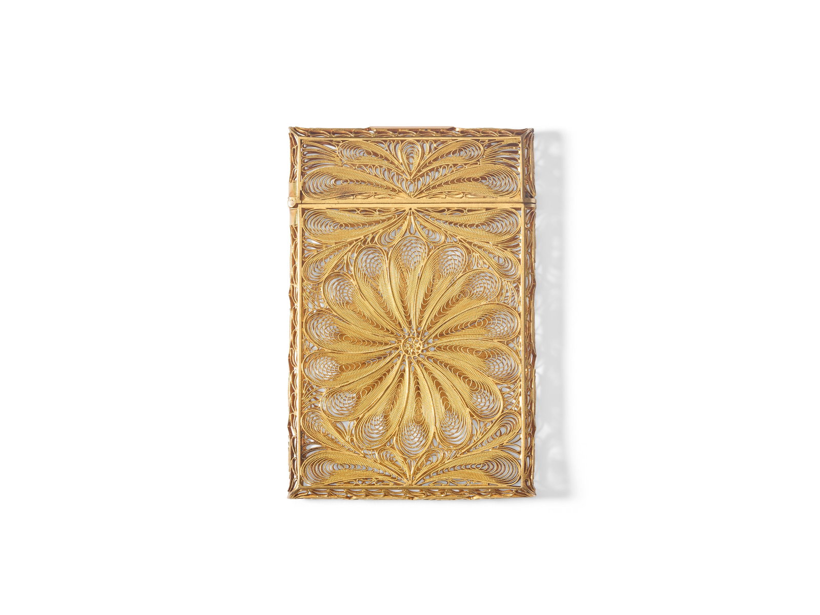A GOLD FILIGREE CARD CASE POSSIBLY SOUTH AMERICAN, 19TH/20TH CENTURY (1 of 1)
