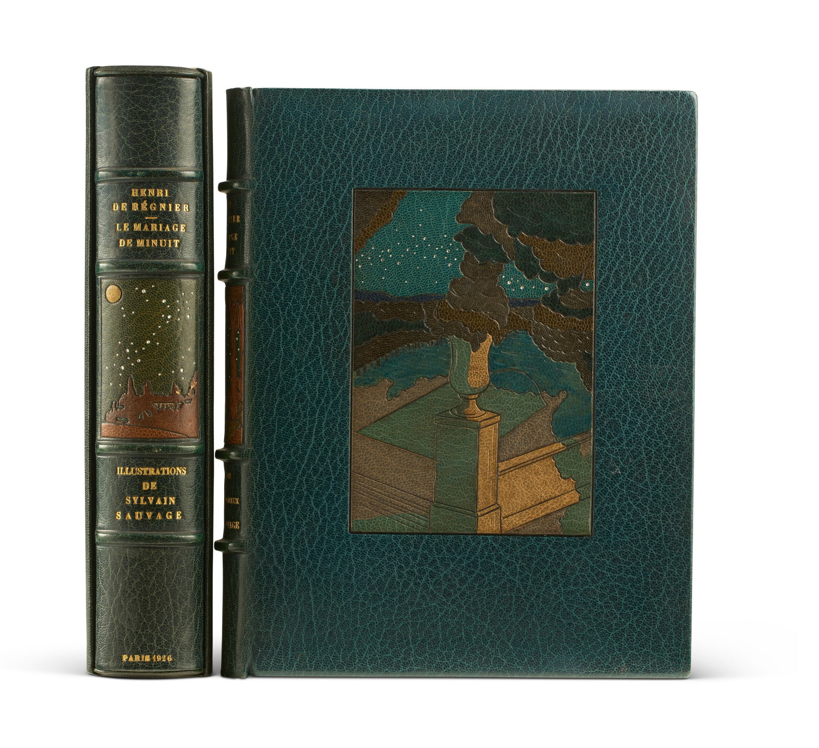 LE MARIAGE DE MINUIT, WITH ORIGINAL WATERCOLORS Henri de Regnier and Sylvain Sauvage, 1926; H. (1 of 4)