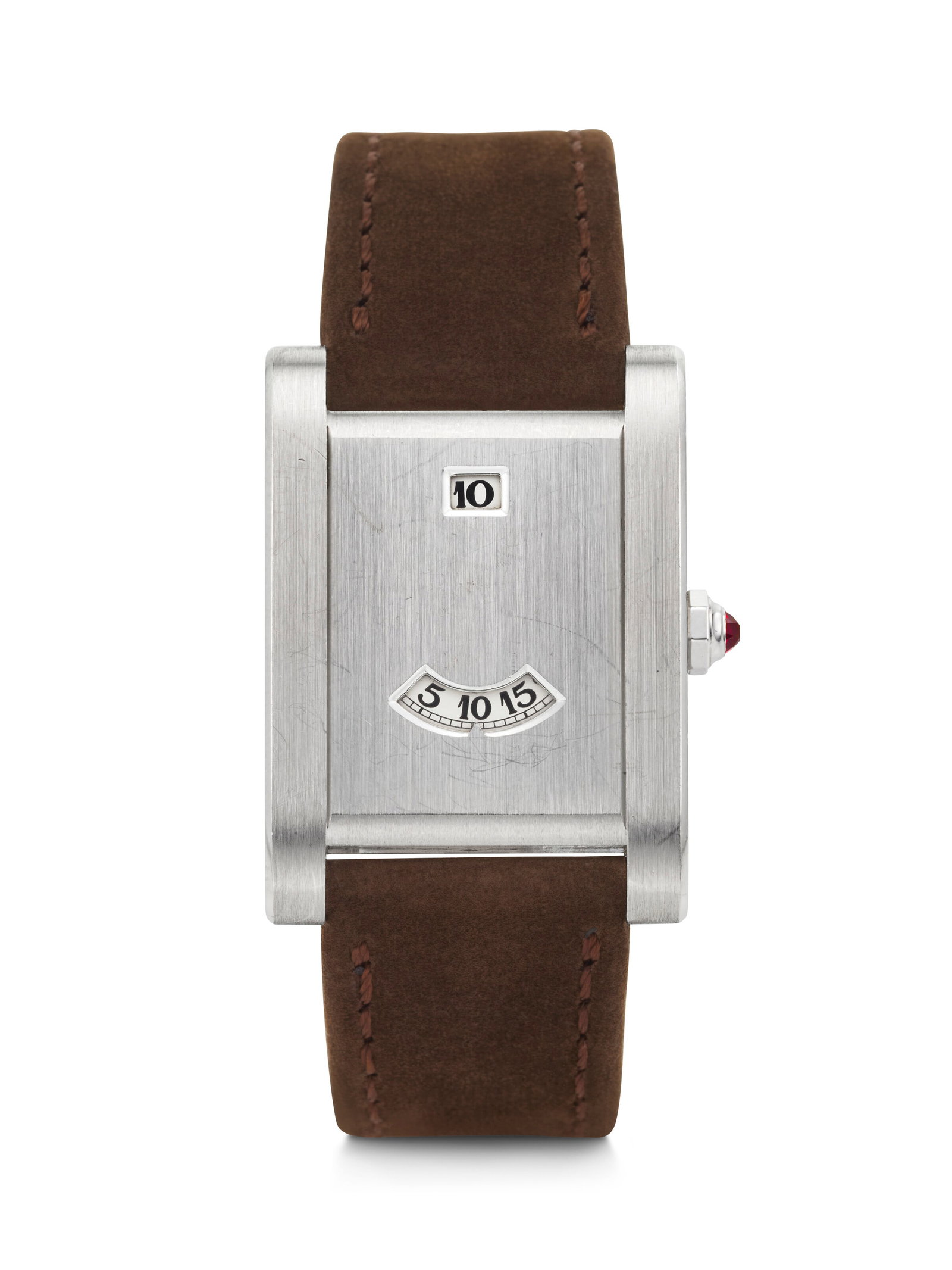 CARTIER. A HIGHLY RARE AND COVETED PLATINUM LIMITED EDITION JUMPING HOUR WRISTWATCH WITH WANDERING (1 of 3)