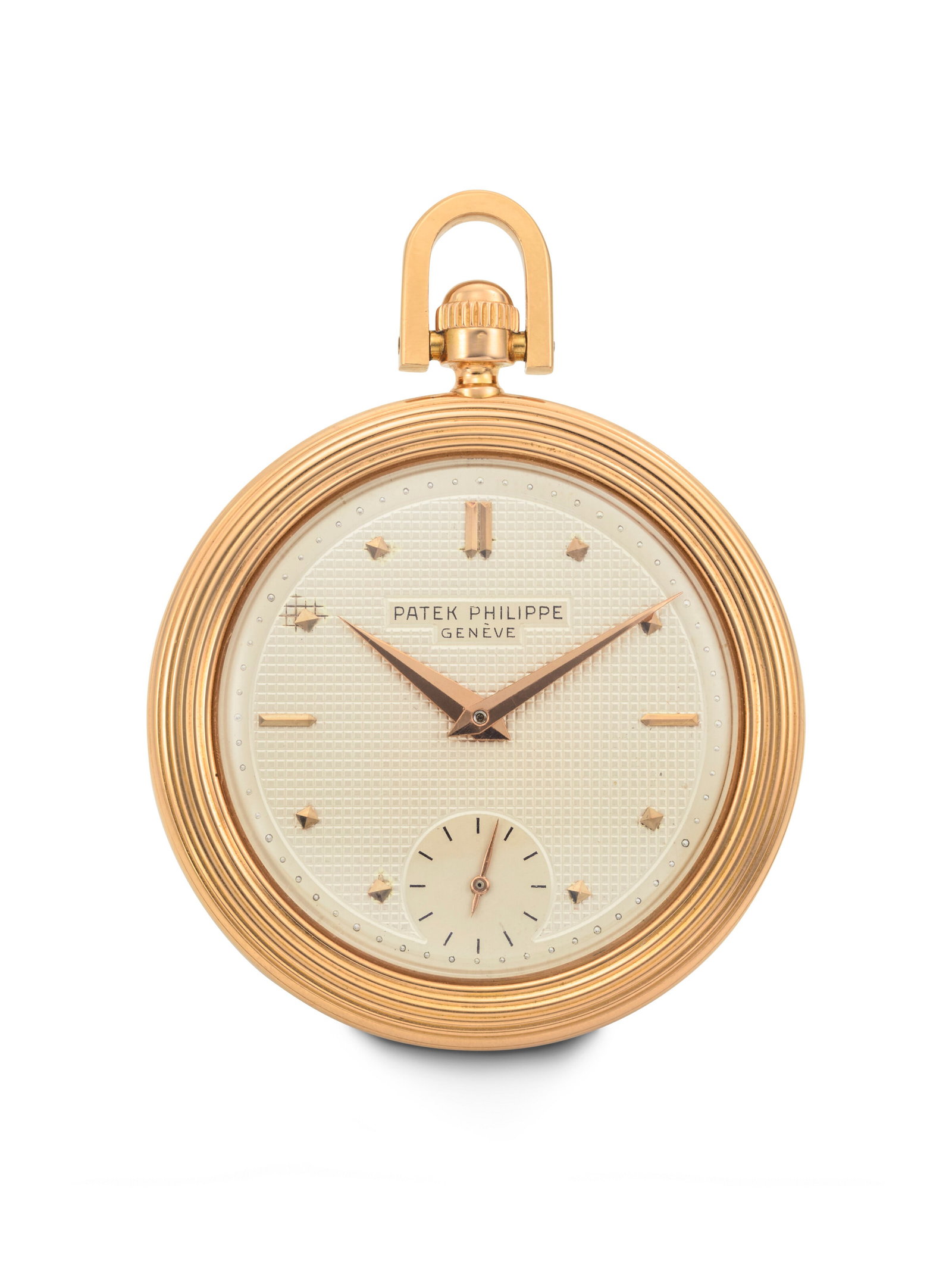 PATEK PHILIPPE. AN EXTREMELY ATTRACTIVE AND SPLENDID 18K PINK GOLD KEYLESS LEVER OPEN-FACE WATCH (1 of 4)