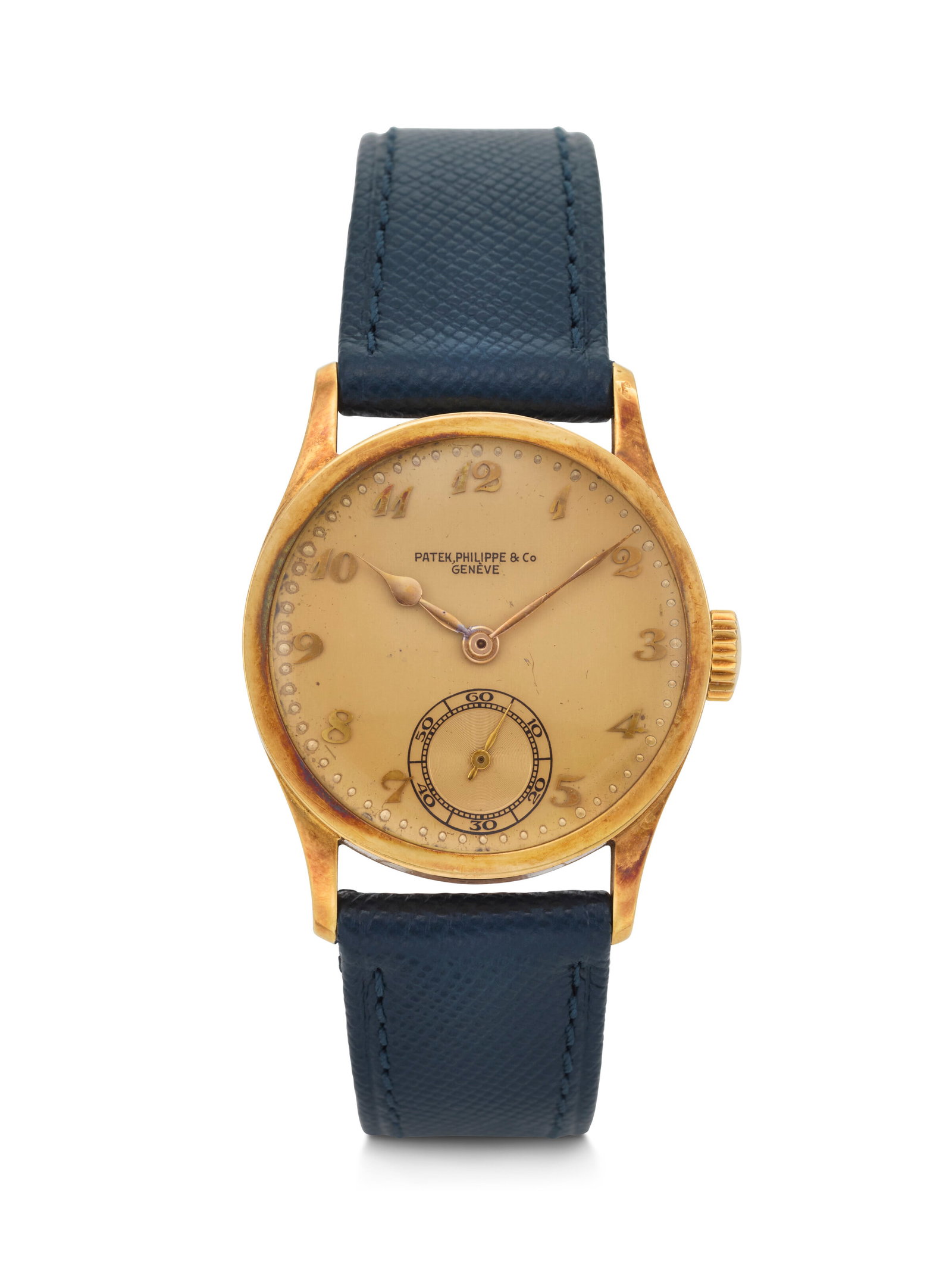 PATEK PHILIPPE. A HIGHLY ATTRACTIVE AND DESIRABLE 18K GOLD WRISTWATCH WITH BREGUET NUMERALS AND (1 of 4)