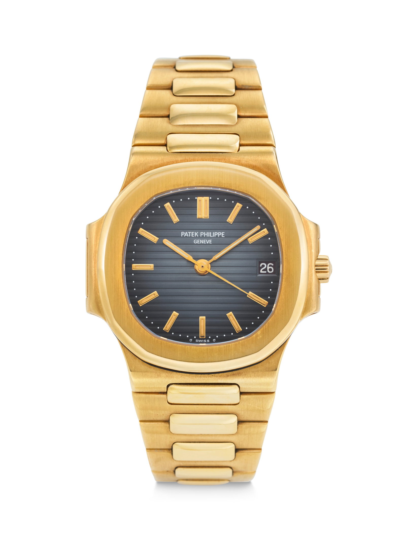PATEK PHILIPPE. A VERY COVETED AND SPORTY 18K GOLD AUTOMATIC WRISTWATCH WITH SWEEP CENTER SECONDS, (1 of 4)