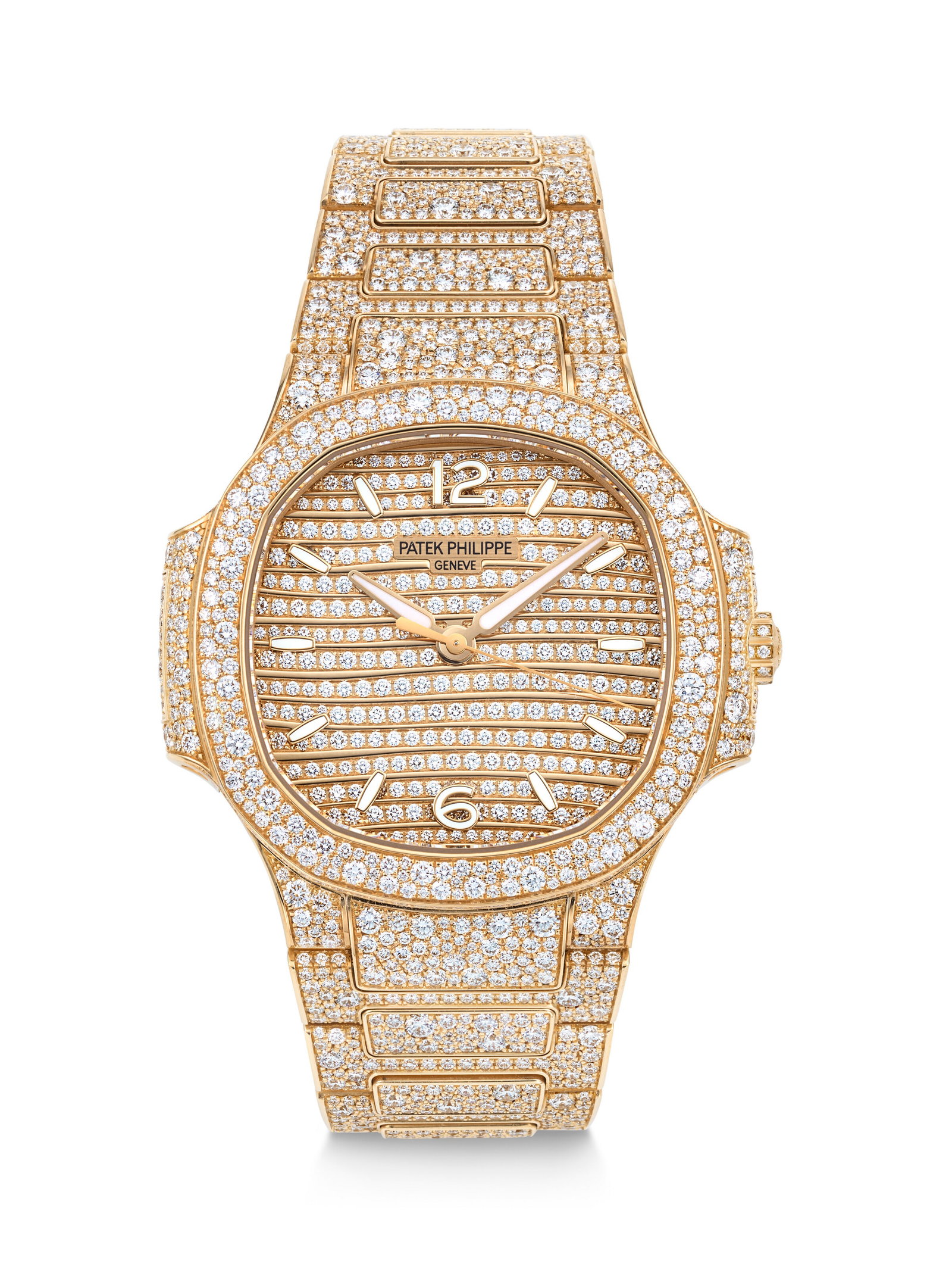 PATEK PHILIPPE. AN OPULENT, IMPRESSIVE, AND WELL-PRESERVED 18K PINK GOLD AND DIAMOND-SET AUTOMATIC (1 of 4)