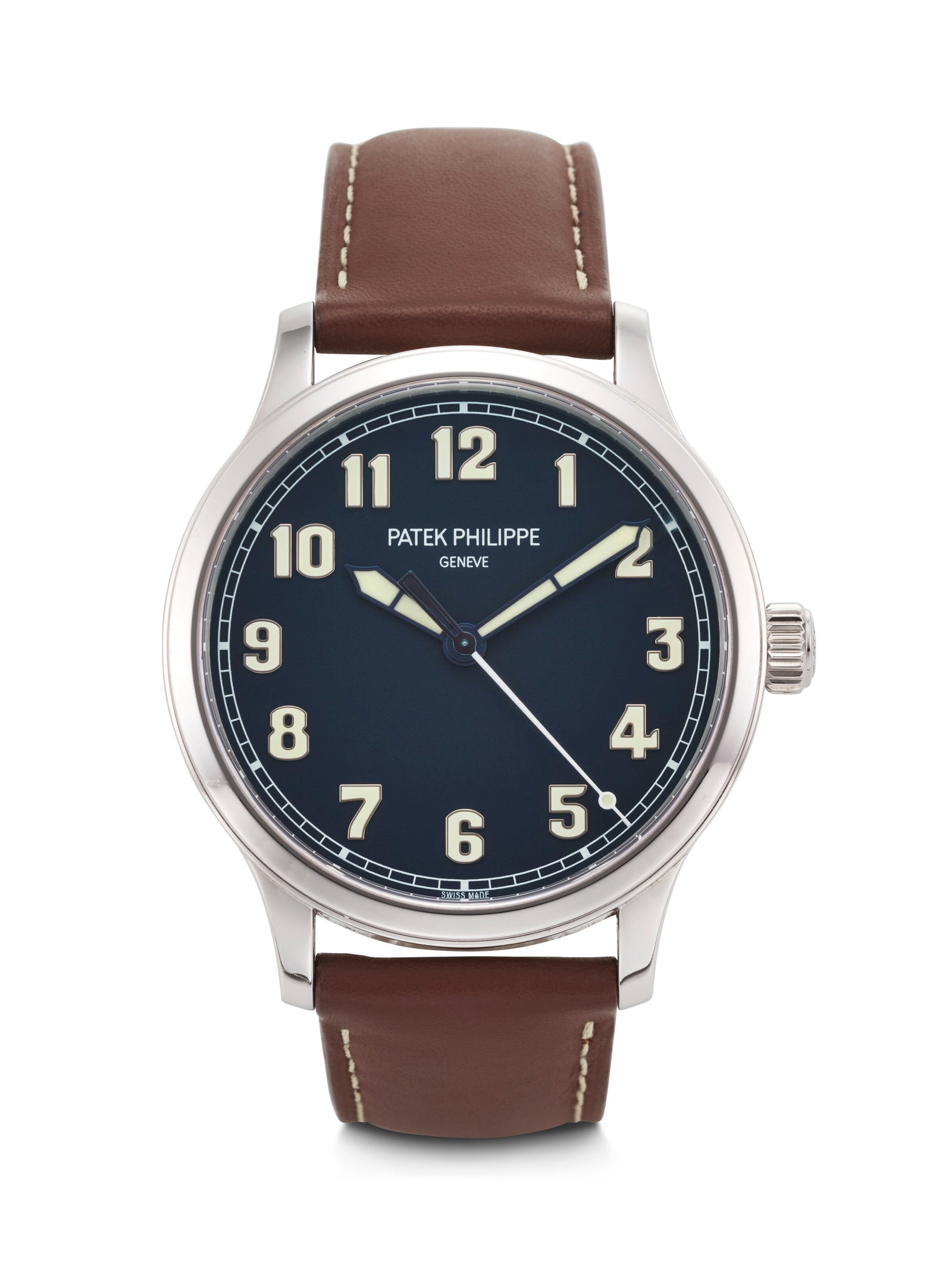 PATEK PHILIPPE. A LARGE AND VERY RARE STAINLESS STEEL LIMITED EDITION AUTOMATIC WRISTWATCH WITH (1 of 4)