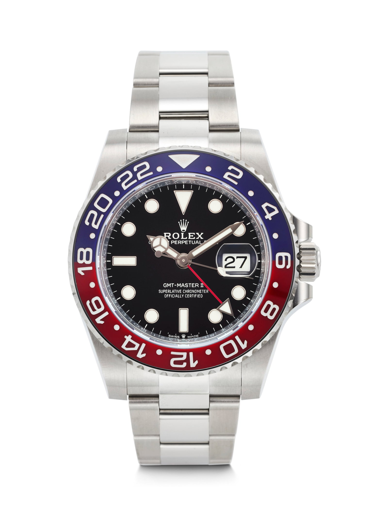ROLEX. A HIGHLY COVETED AND SPORTY STAINLESS STEEL DUAL TIME AUTOMATIC WRISTWATCH WITH SWEEP CENTER (1 of 4)