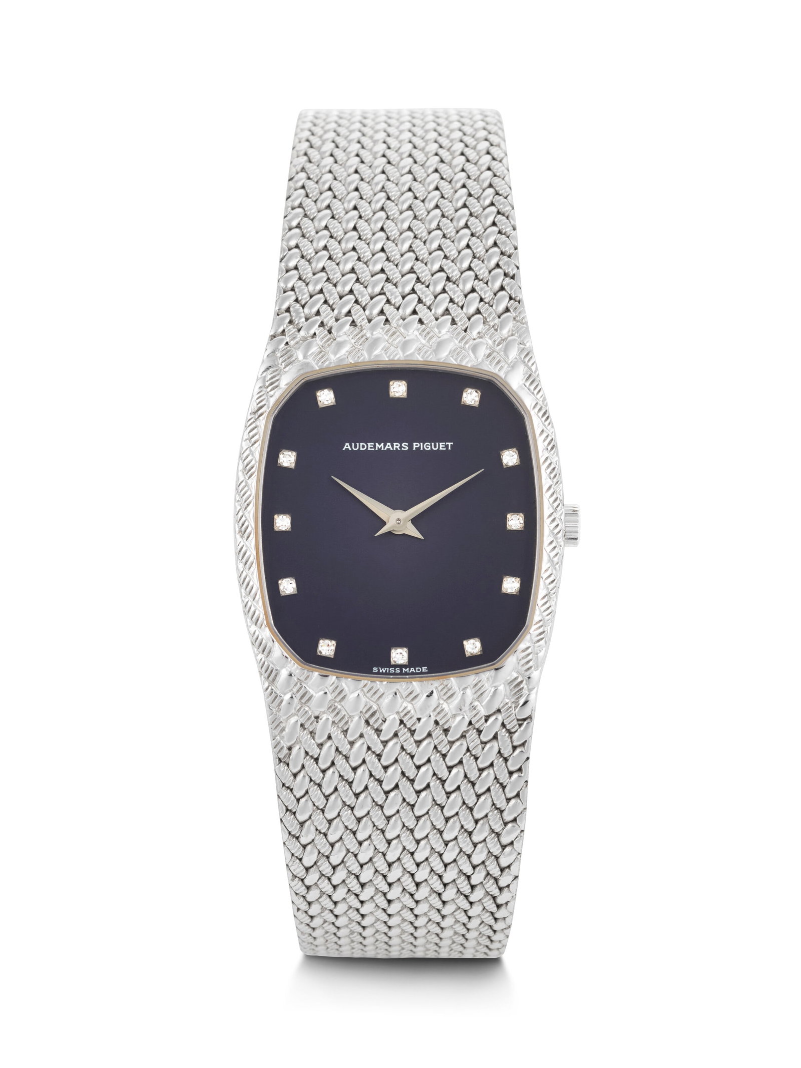 AUDEMARS PIGUET. A RARE AND ELEGANT 18K WHITE GOLD BRACELET WATCH WITH DIAMOND-SET DIAL ‘ (1 of 3)