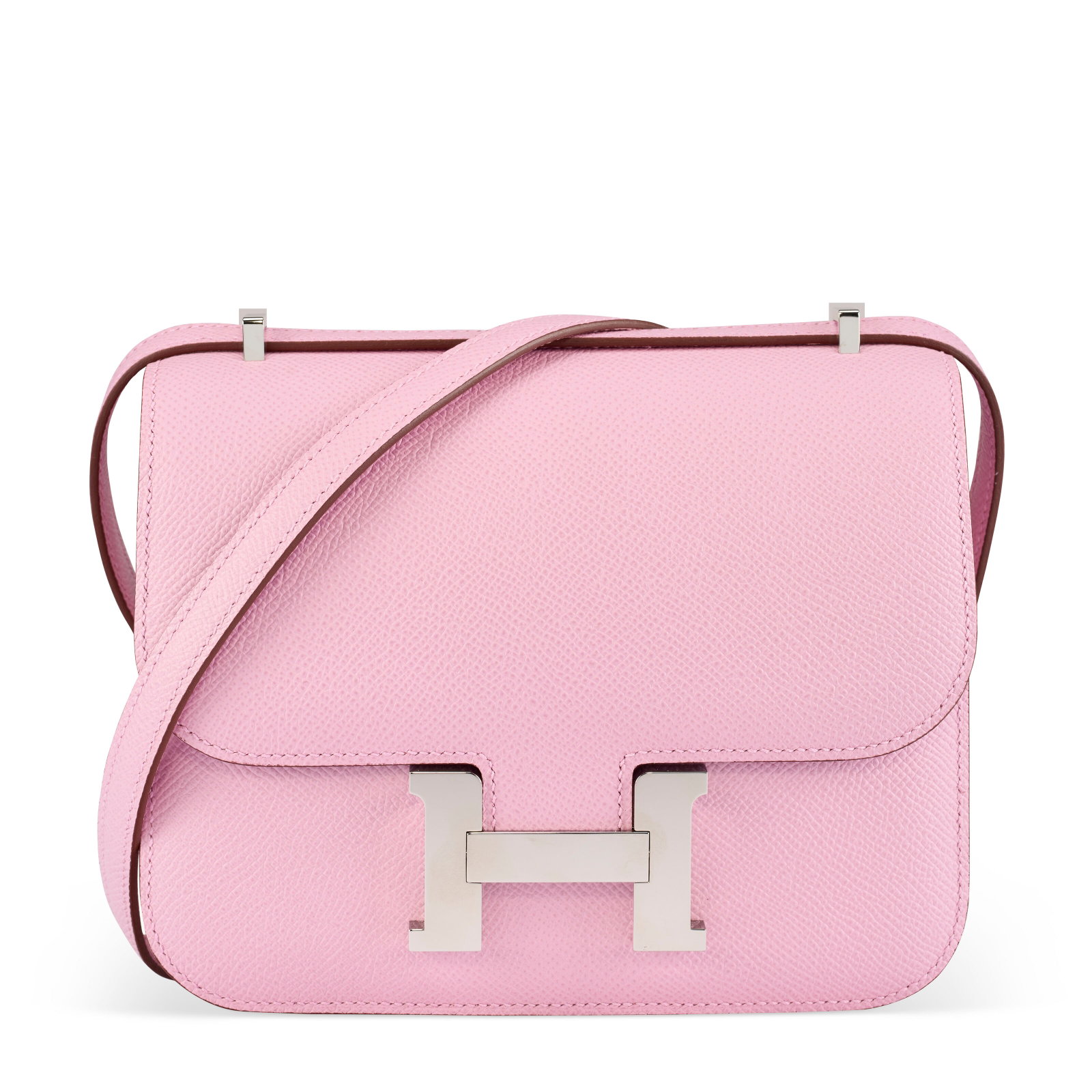 A MAUVE SYLVESTRE EPSOM LEATHER MINI CONSTANCE WITH PALLADIUM HARDWARE HERMÈS, 2022: Details GRADE: 1.5 18 w x 15 h x 5 d cm Includes Christie's dustbag.