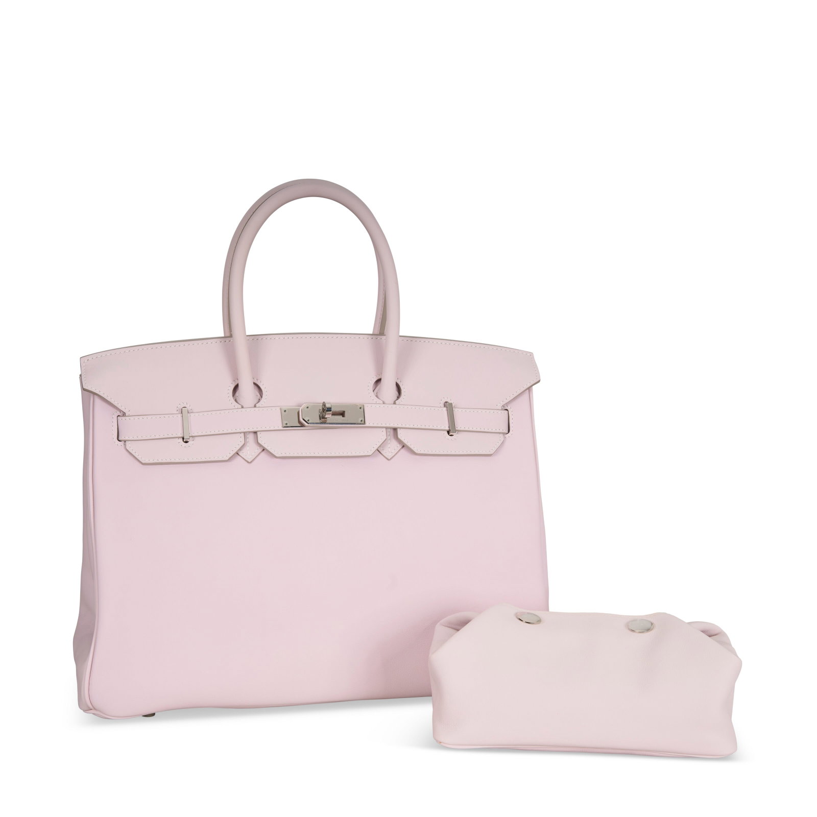 A ROSE DRAGÉE SWIFT LEATHER BIRKIN 35 & BEBOP POUCH WITH PALLADIUM HARDWARE HERMÈS, 2008 (1 of 1)