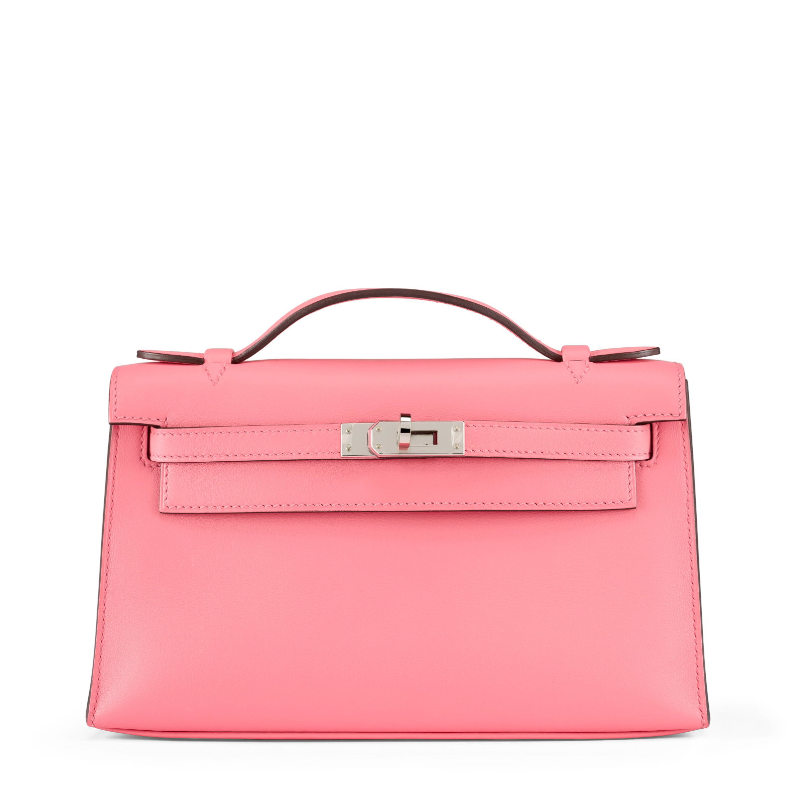 A ROSE D'ETE SWIFT LEATHER KELLY POCHETTE WITH PALLADIUM HARDWARE HERMÈS, 2020: Details GRADE: 1.5 22 w x 13 h x 6 d cm Includes dust bag, felt protector, and box.
