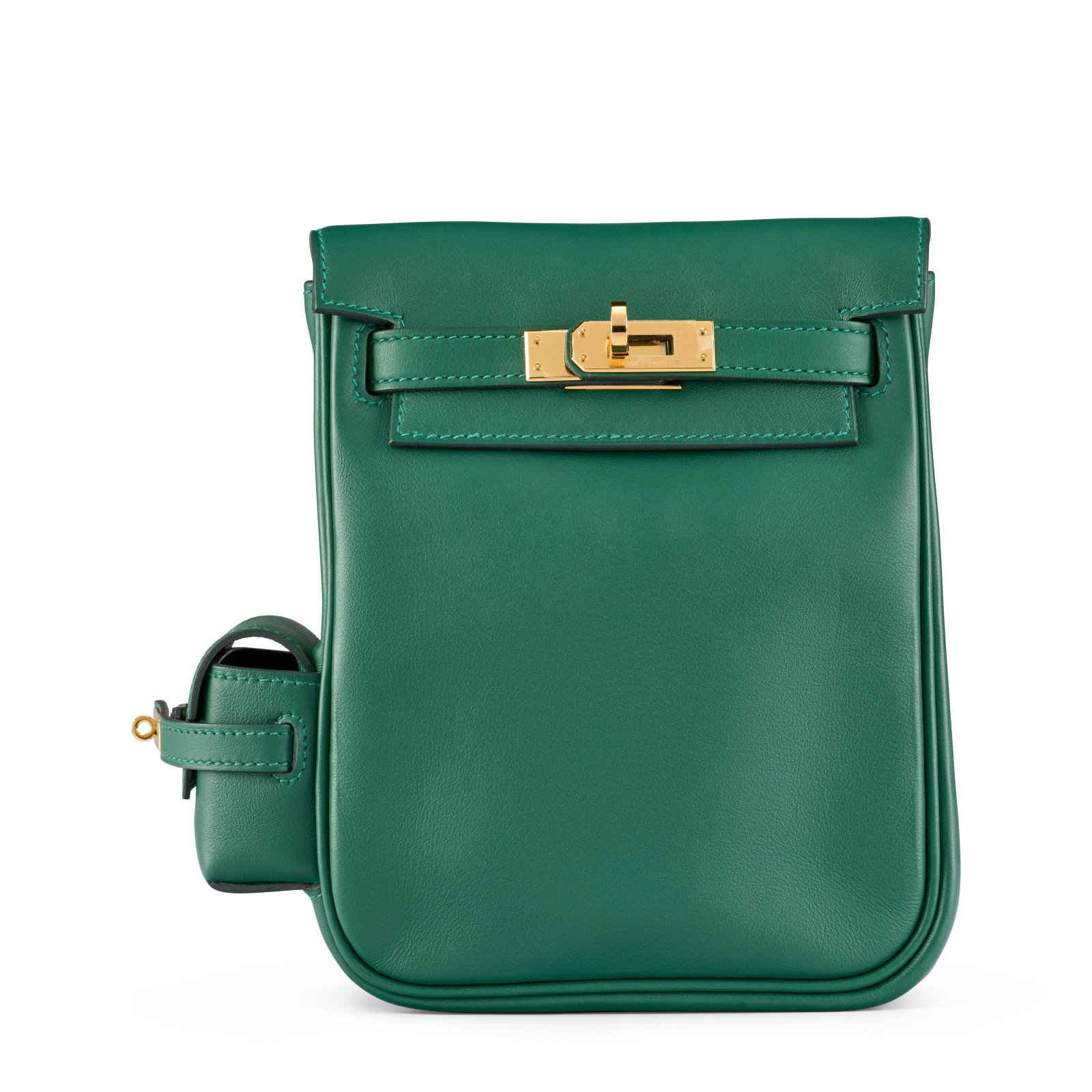 A VERT MOYEN SWIFT LEATHER MINI KELLY ADO JUMP WITH GOLD HARDWARE HERMÈS, 2024: Details GRADE: 2 13 w x 18 h x 6 d cm Includes dust bag, felt protector and box.