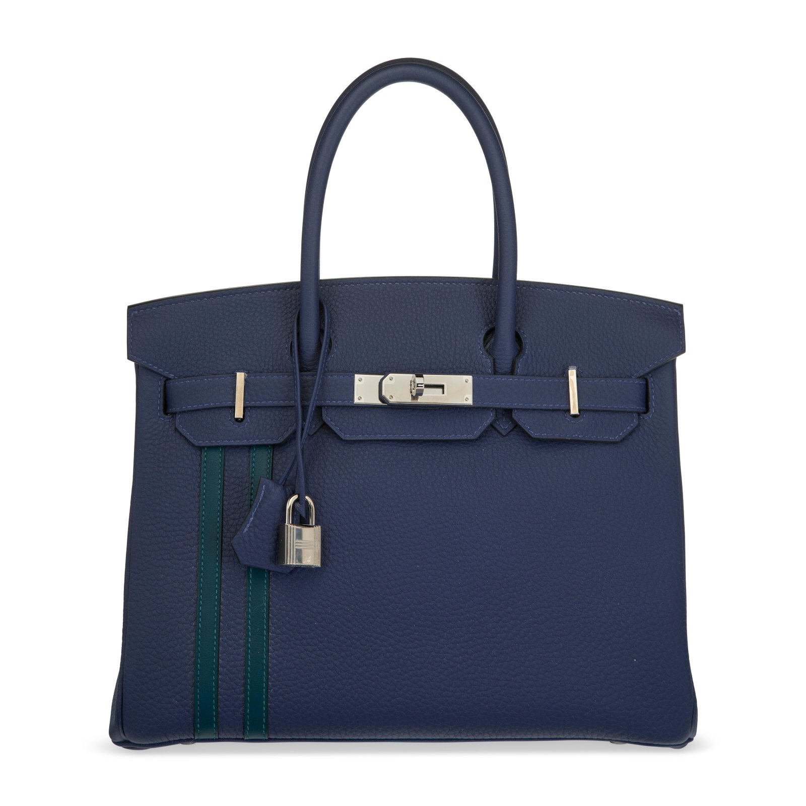 A LIMITED EDITION BLEU NUIT & VERT CYPRÈS TOGO LEATHER OFFICIER BIRKIN 30 WITH PALLADIUM (1 of 4)